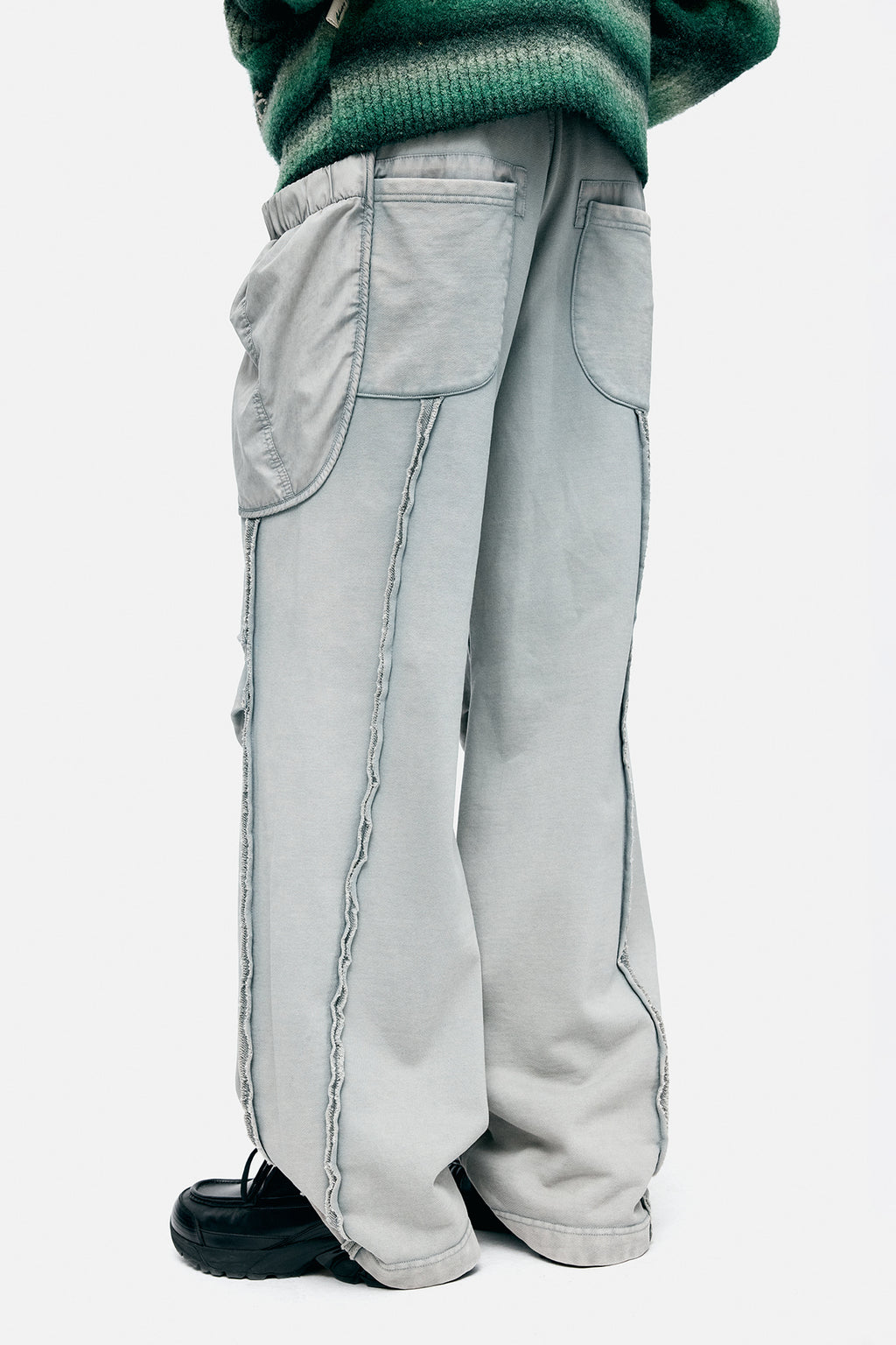 Andersson Bell - Unisex Layered Wide-Leg Sweatpants (Grey) product image 5 | TRAB K-Fashion Australia