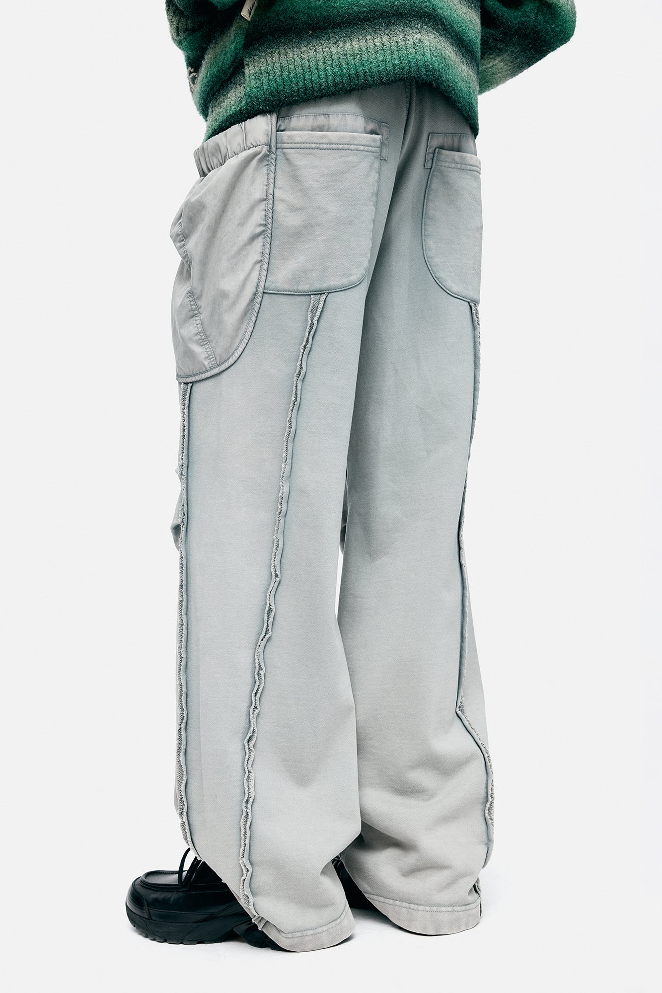 Andersson Bell - Unisex Layered Wide-Leg Sweatpants (Grey) product image 5 | TRAB K-Fashion Australia