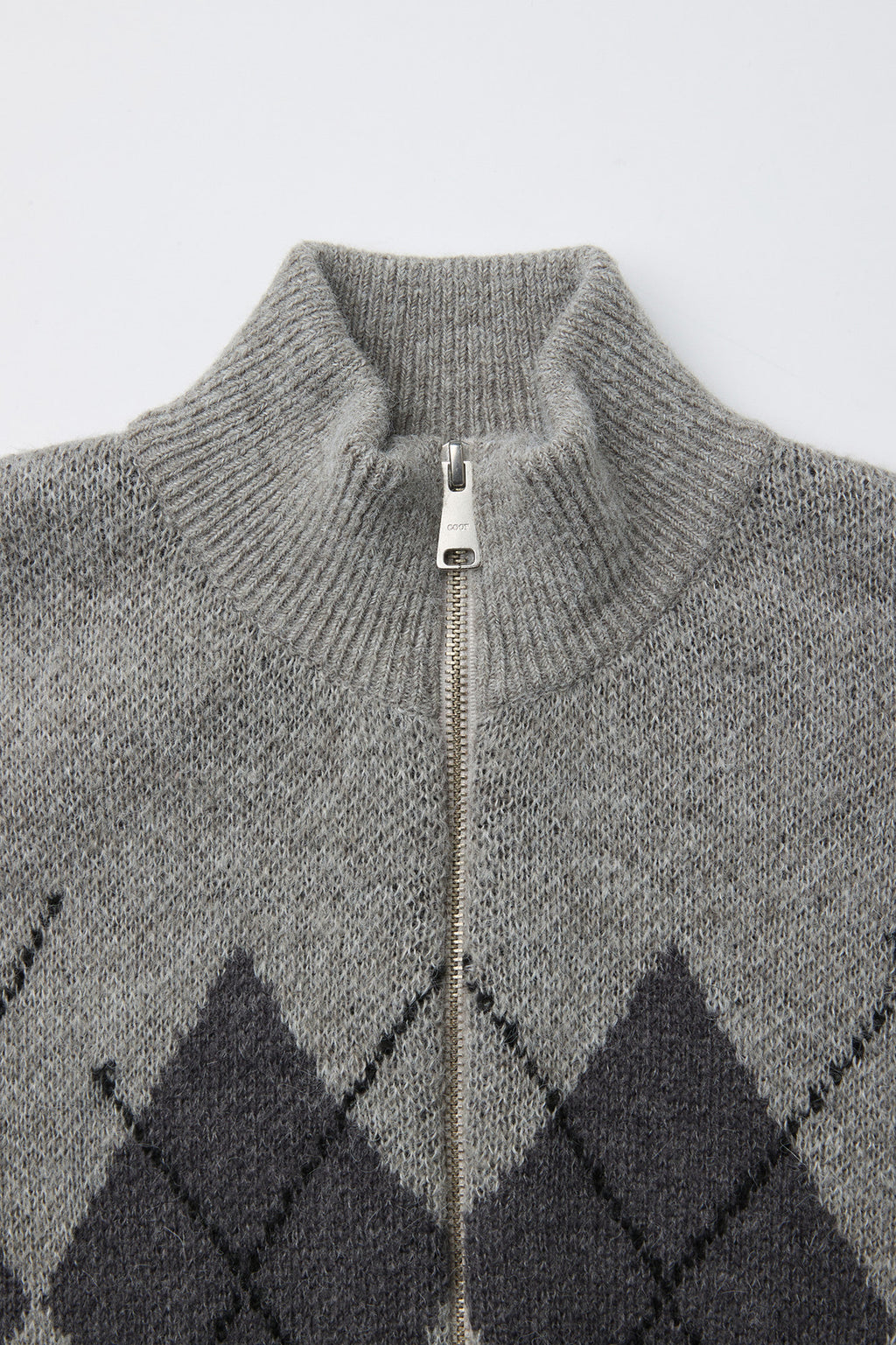 Coor - Inside Out Argyle Zip-Up (Melange Light Gray) product image 5 | TRAB K-Fashion Australia