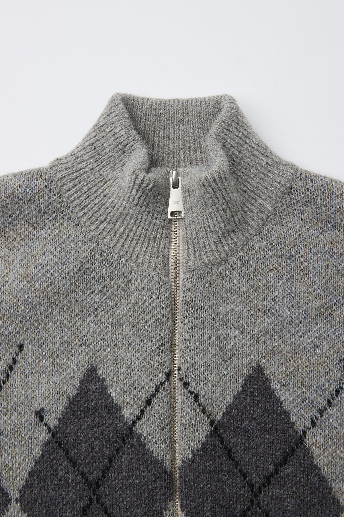 Coor - Inside Out Argyle Zip-Up (Melange Light Gray) product image 5 | TRAB K-Fashion Australia