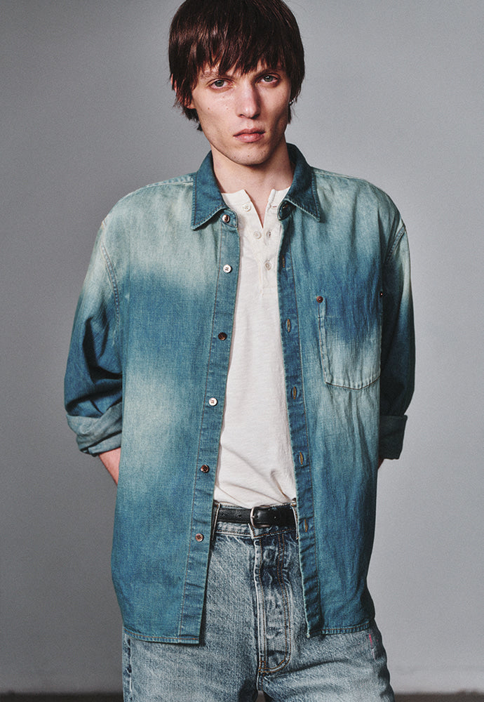 Art if acts - Vintage Denim Shirt (Light Blue) product image 5 | TRAB K-Fashion Australia
