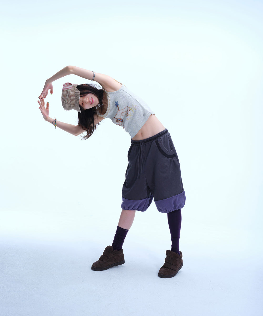 Coyseio - Pumpkin Sweat Shorts (Charcoal) product image 4 | TRAB K-Fashion Australia
