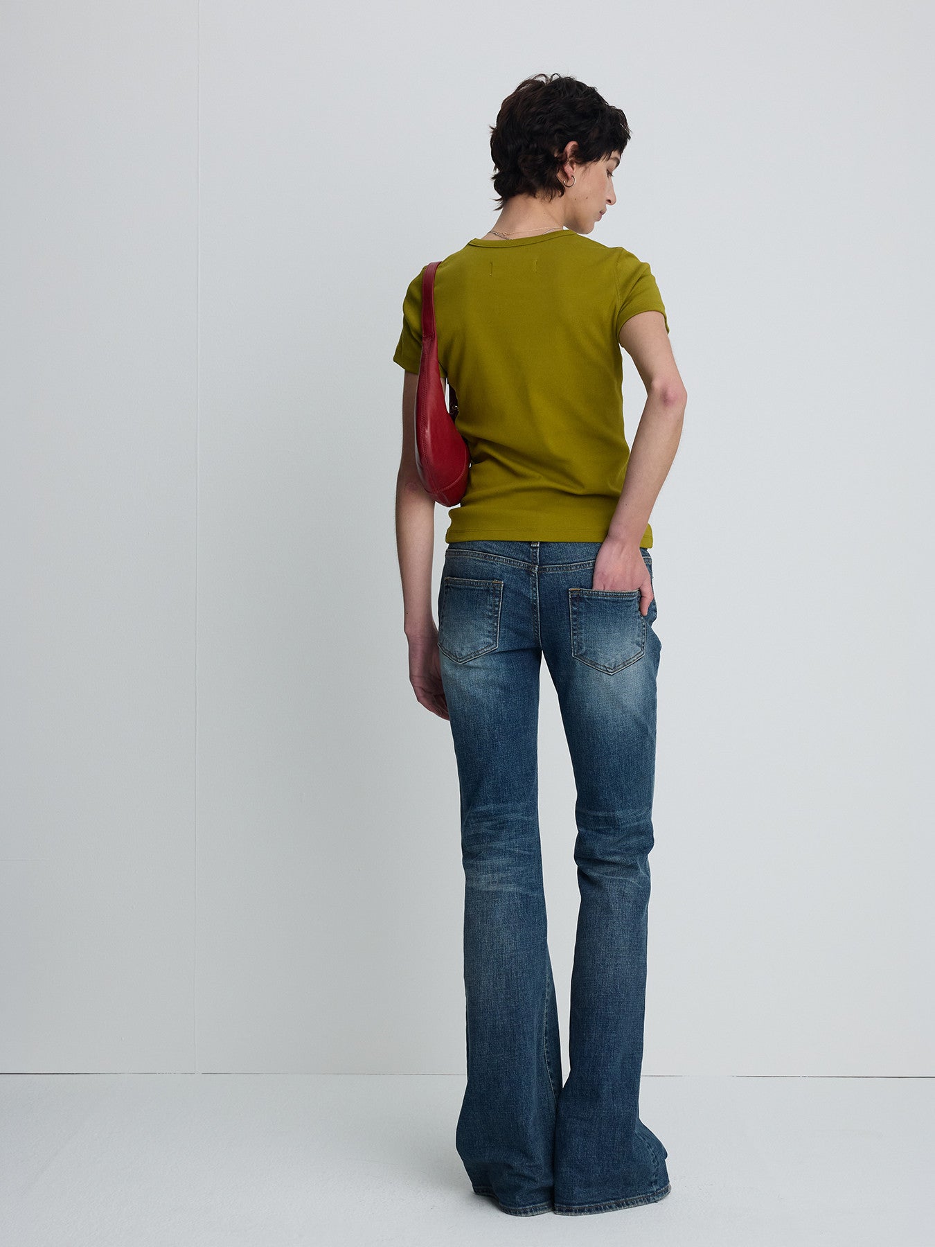 Tonywack - Low-Rise Denim Bootcut Trousers (Washed Mid Blue) product image 4 | TRAB K-Fashion Australia