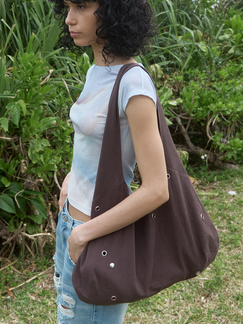 Kijun - Stud Hobo Bag (Brown) product image 4 | TRAB K-Fashion Australia