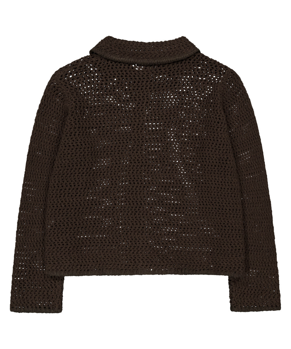Coyseio - Net Knit Cardigan (Brown) product image 13 | TRAB K-Fashion Australia