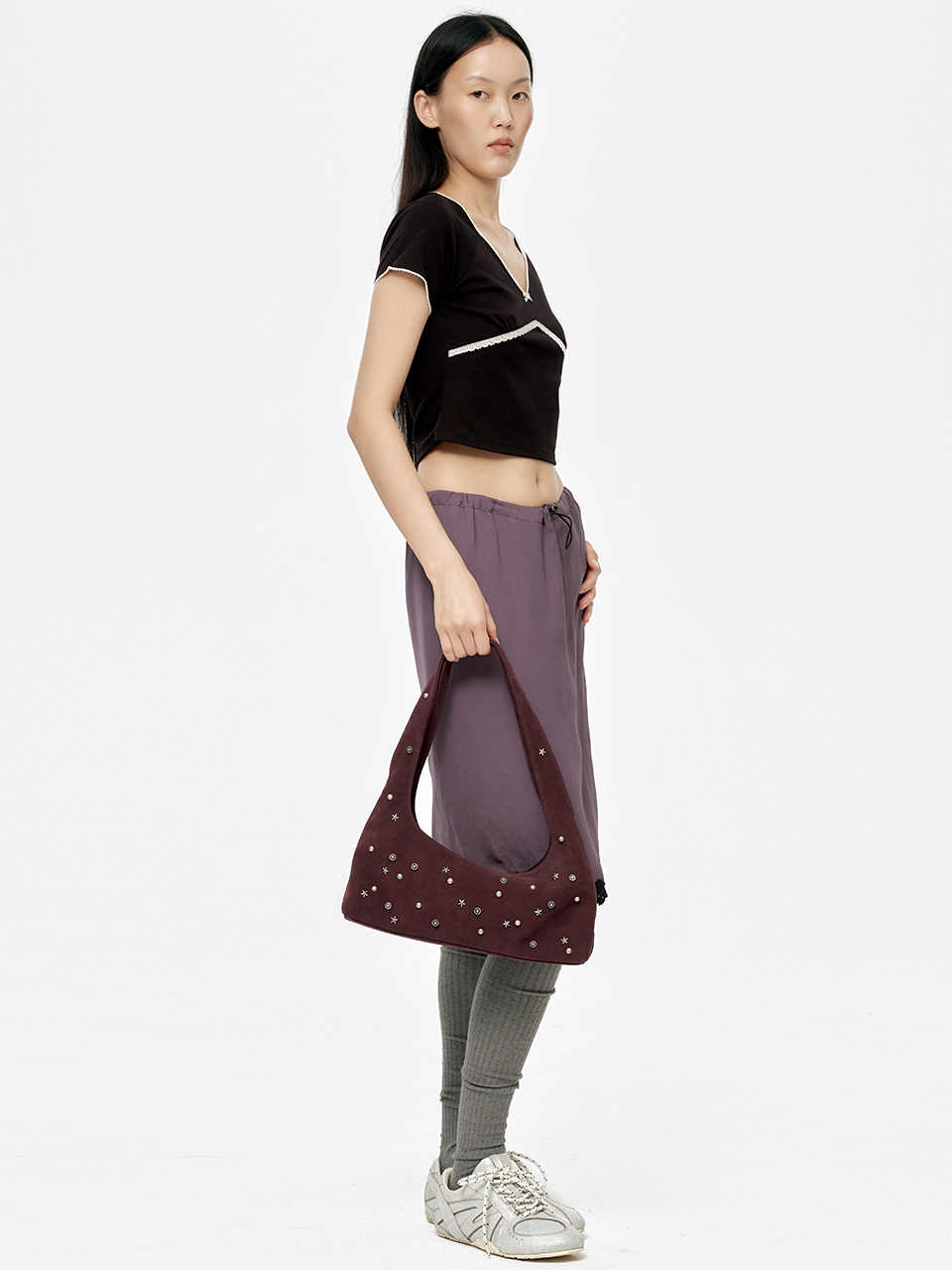 Marge Sherwood - Halter Hobo (Wine Studded Suede) product image 3 | TRAB K-Fashion Australia