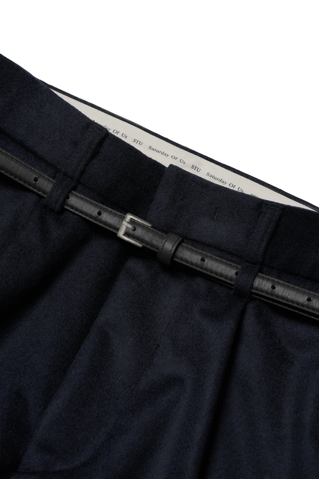 STU - Crease Belt Slacks In Cashmere (Navy) product image 14 | TRAB K-Fashion Australia