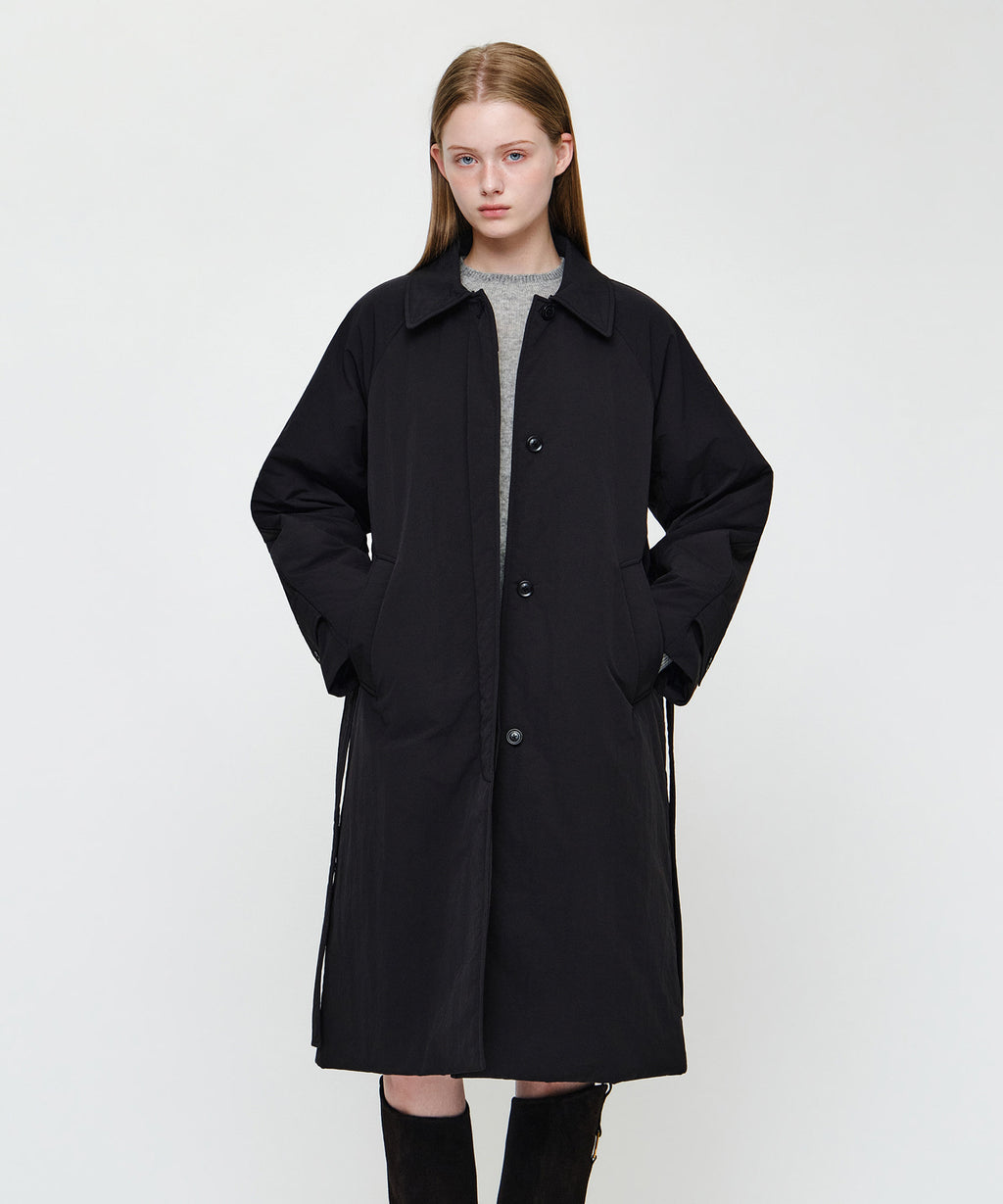 Marithe & Francois Girbaud - Waist Belt Long Padded Jacket (Black) product image 2 | TRAB K-Fashion Australia