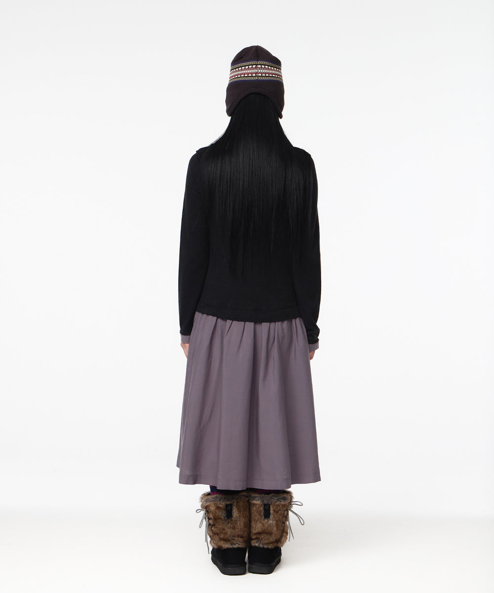 Coyseio - Layered Shirt Cardigan Shirring Dress (Black) product image 9 | TRAB K-Fashion Australia