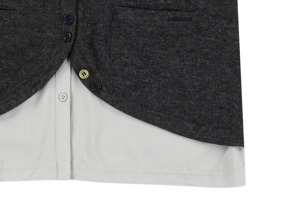 Coyseio - Layered Shirt Cardigan (Dark Grey) product image 15 | TRAB K-Fashion Australia