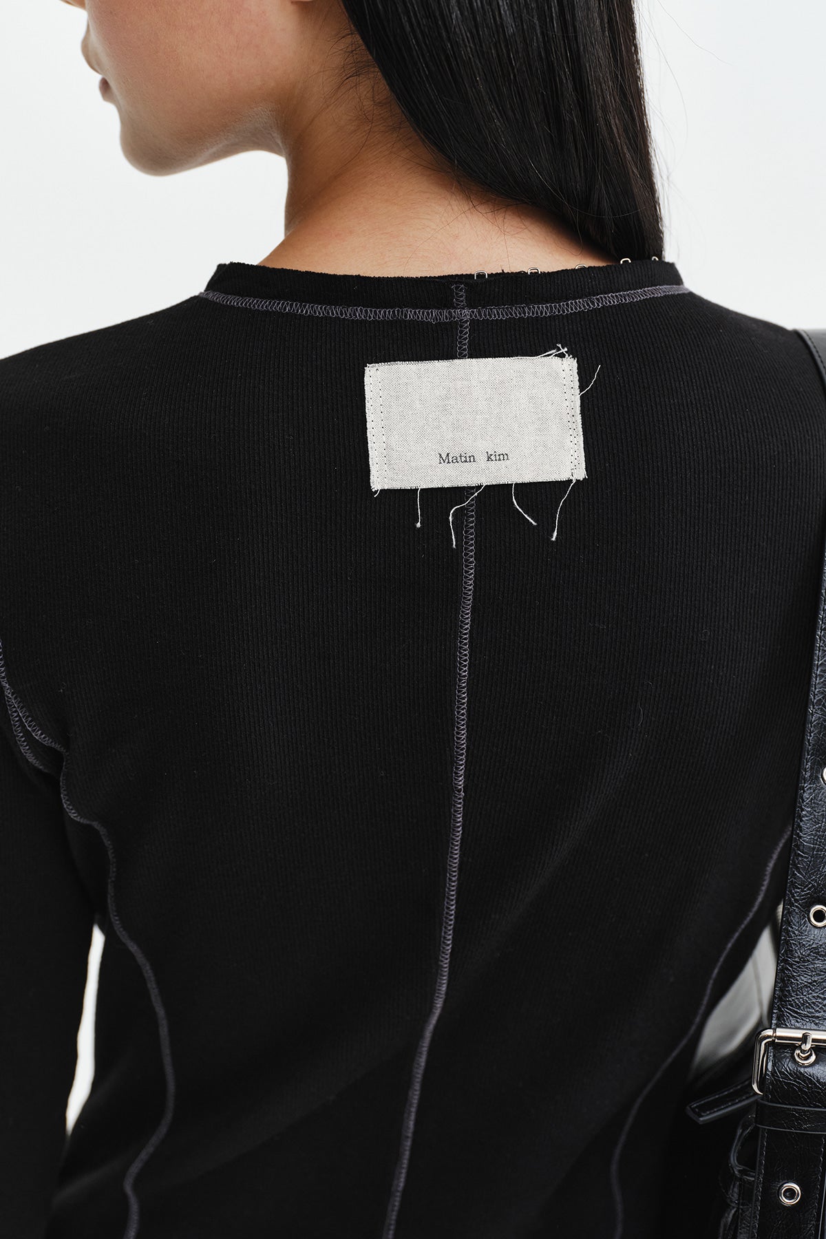 Matin Kim - Multi Styling Hook Detail Slim Top (Black) product image 10 | TRAB K-Fashion Australia