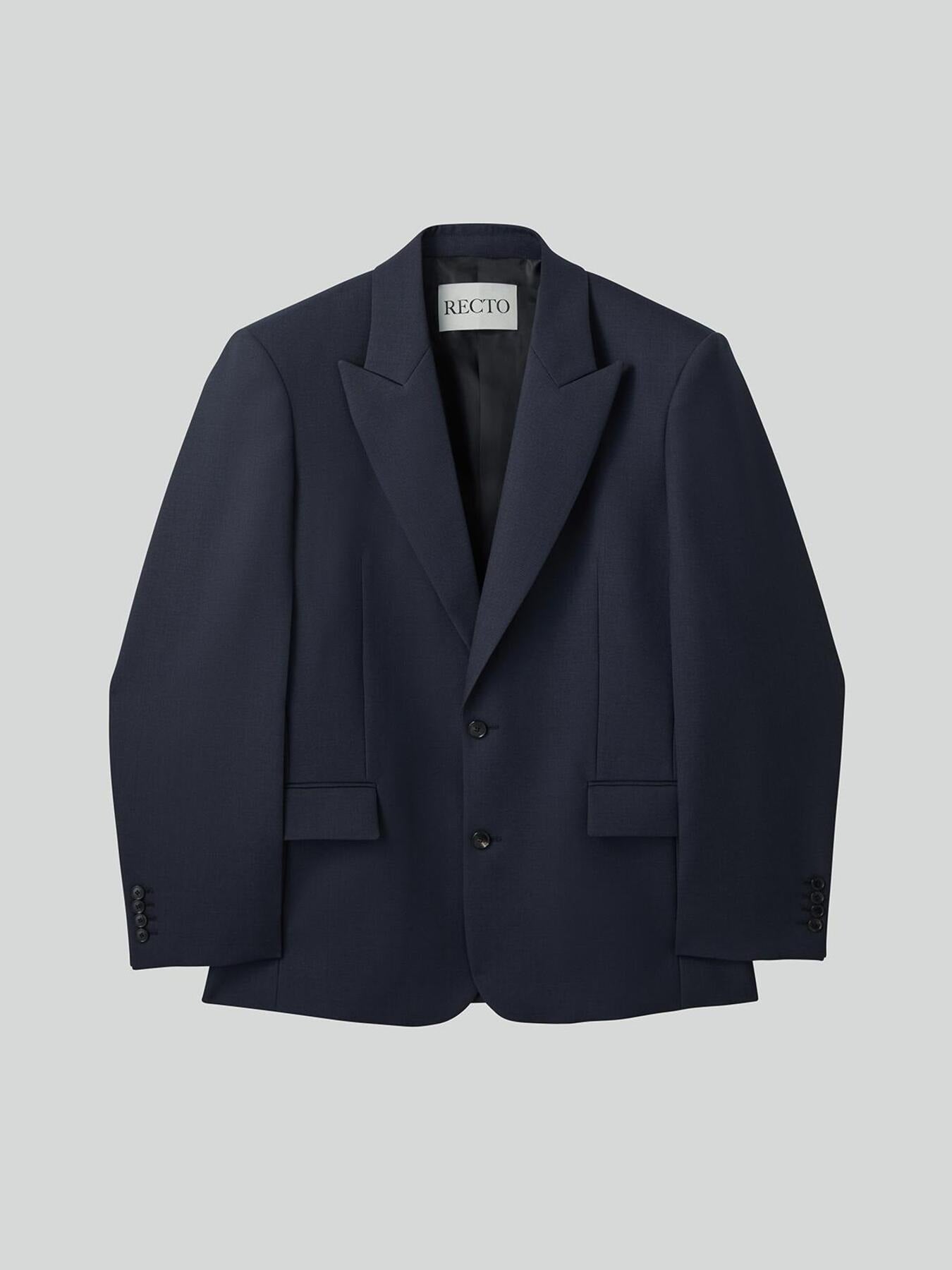 Recto - Structure Wool Tailored Jacket (Vintage Navy) product image 1 | TRAB K-Fashion Australia