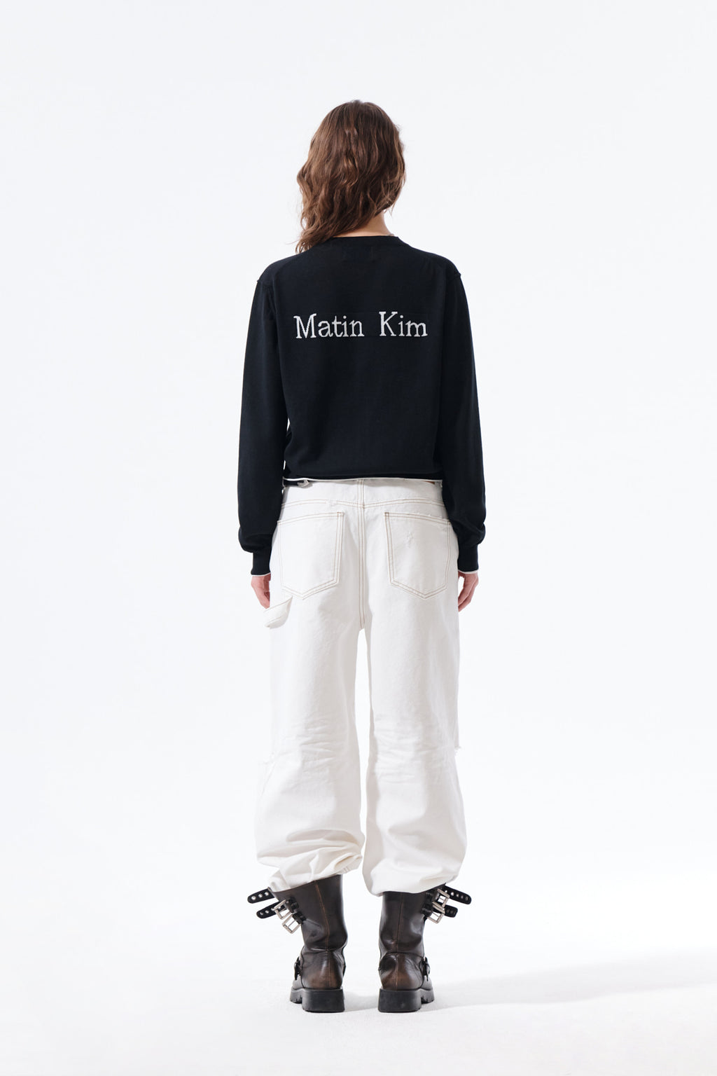 Matin Kim - Back Logo Sheer Cardigan (Black) product image 8 | TRAB K-Fashion Australia