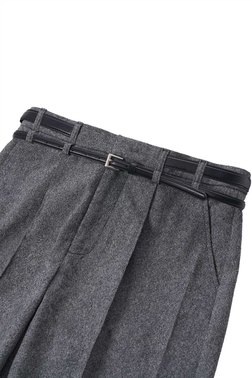 STU - Crease Double Belt Slacks (Grey) product image 17 | TRAB K-Fashion Australia