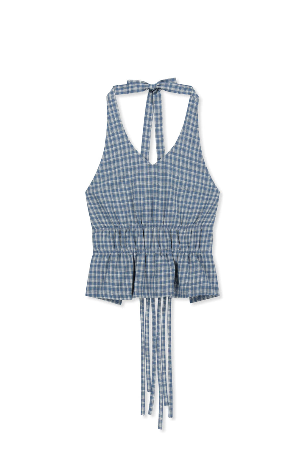 Matin Kim - Halter Neck Shirring Blouse (Blue) product image 1 | TRAB K-Fashion Australia