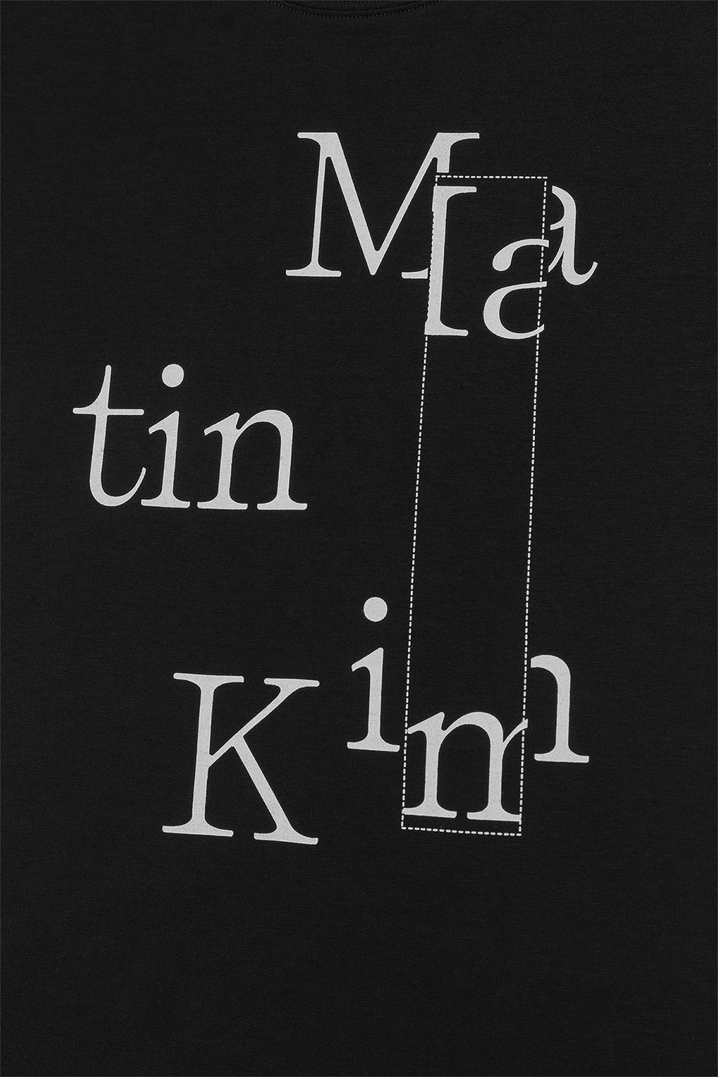 Matin Kim - Patchwork Graphic Printing Logo Top (Black) product image 4 | TRAB K-Fashion Australia