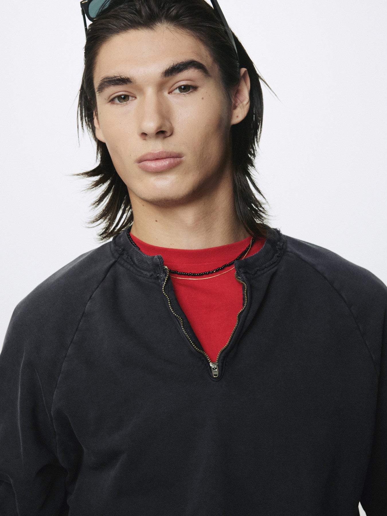 Tonywack - Garment Dyed Zip Sweatshirt (Faded Black) product image 7 | TRAB K-Fashion Australia