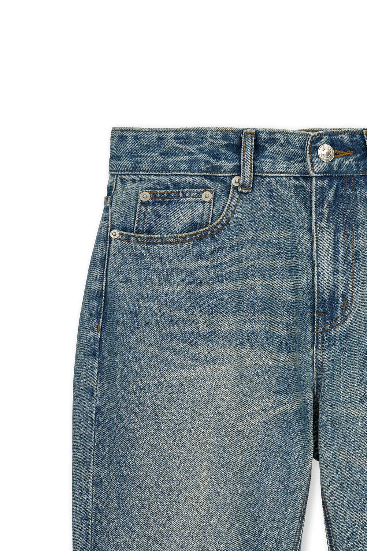 Matin Kim - Washed Point Boots Cut Denim Pants (Blue) product image 3 | TRAB K-Fashion Australia