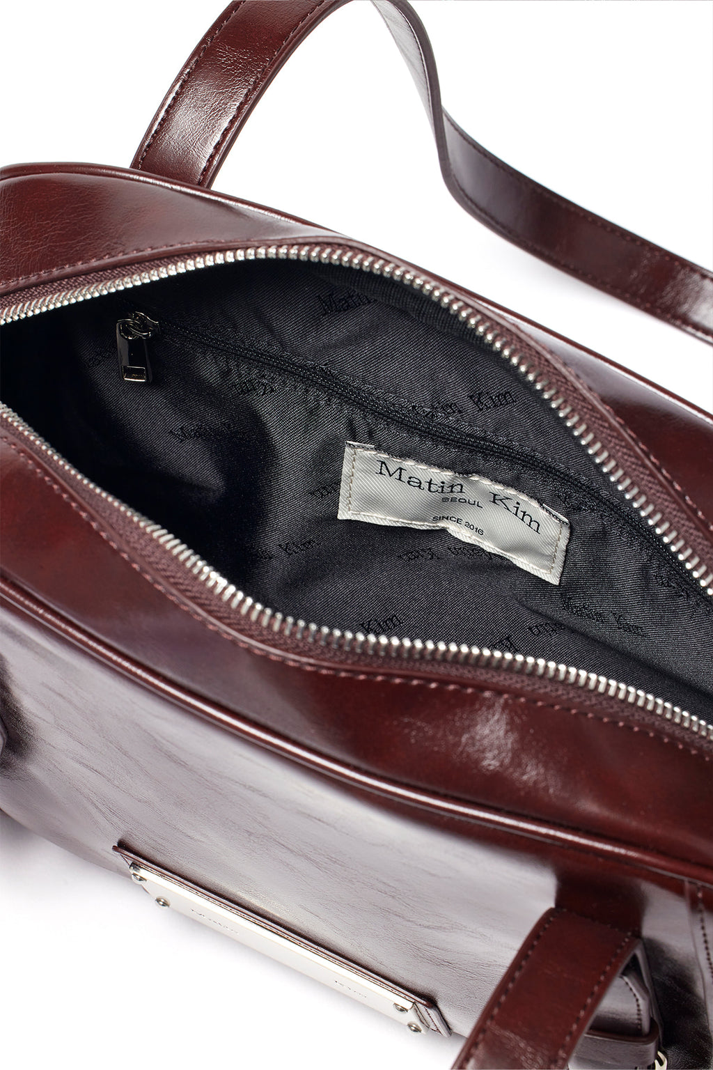 Matin Kim - Biker Detail Square Shoulder Bag (Dark Brown) product image 4 | TRAB K-Fashion Australia