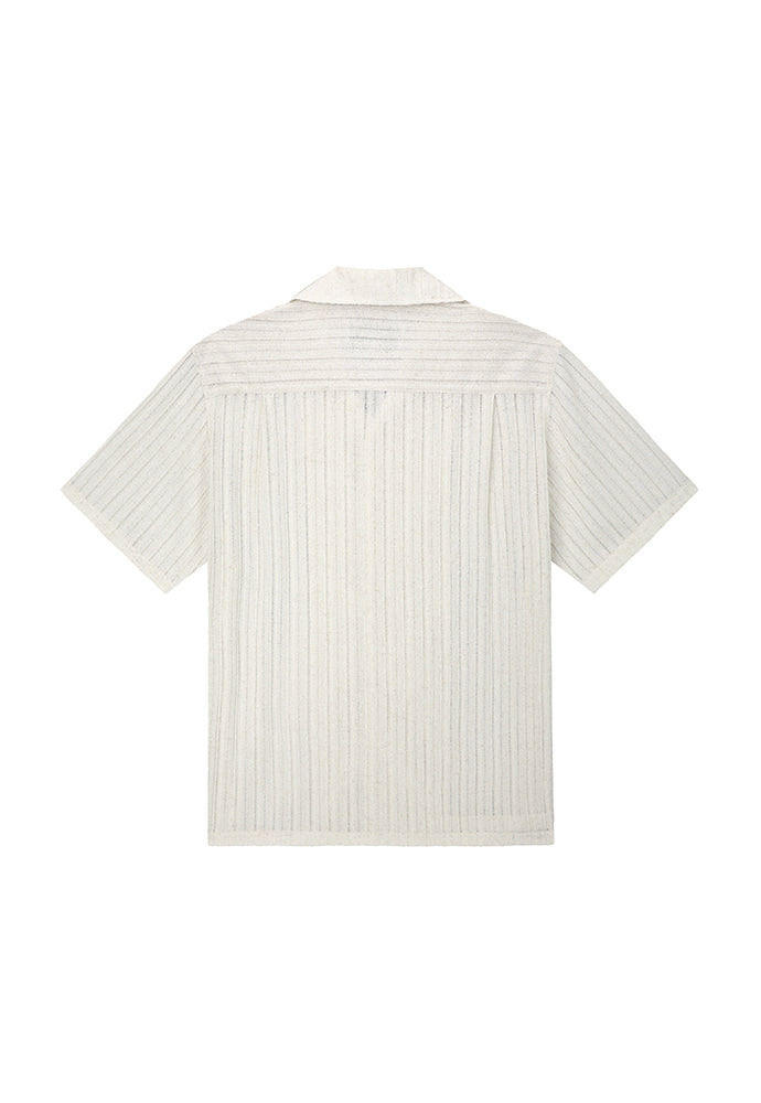 Tonywack - Crochet Camp Collar Half Sleeve Shirt (Melange Ecru) product image 6 | TRAB K-Fashion Australia