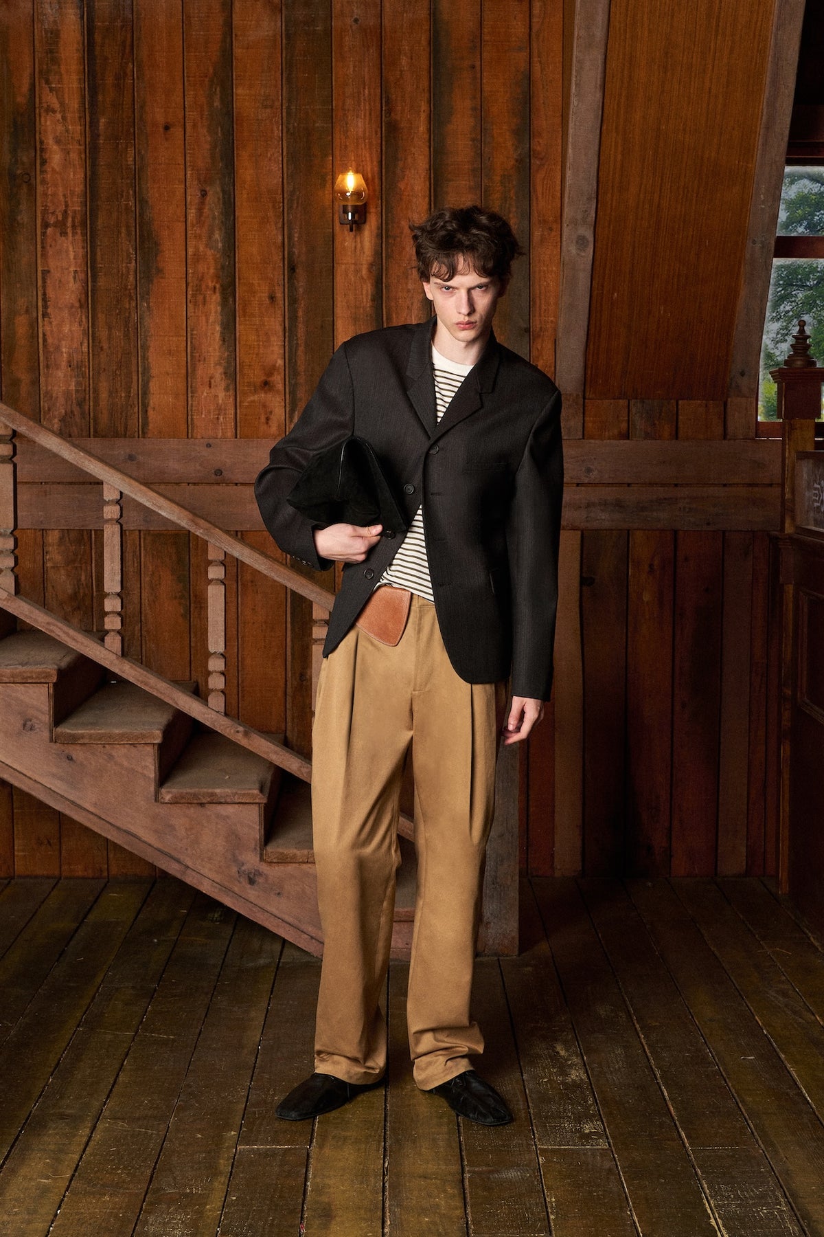 STU - Arch Pleat Cotton Pants (Beige) product image 2 | TRAB K-Fashion Australia