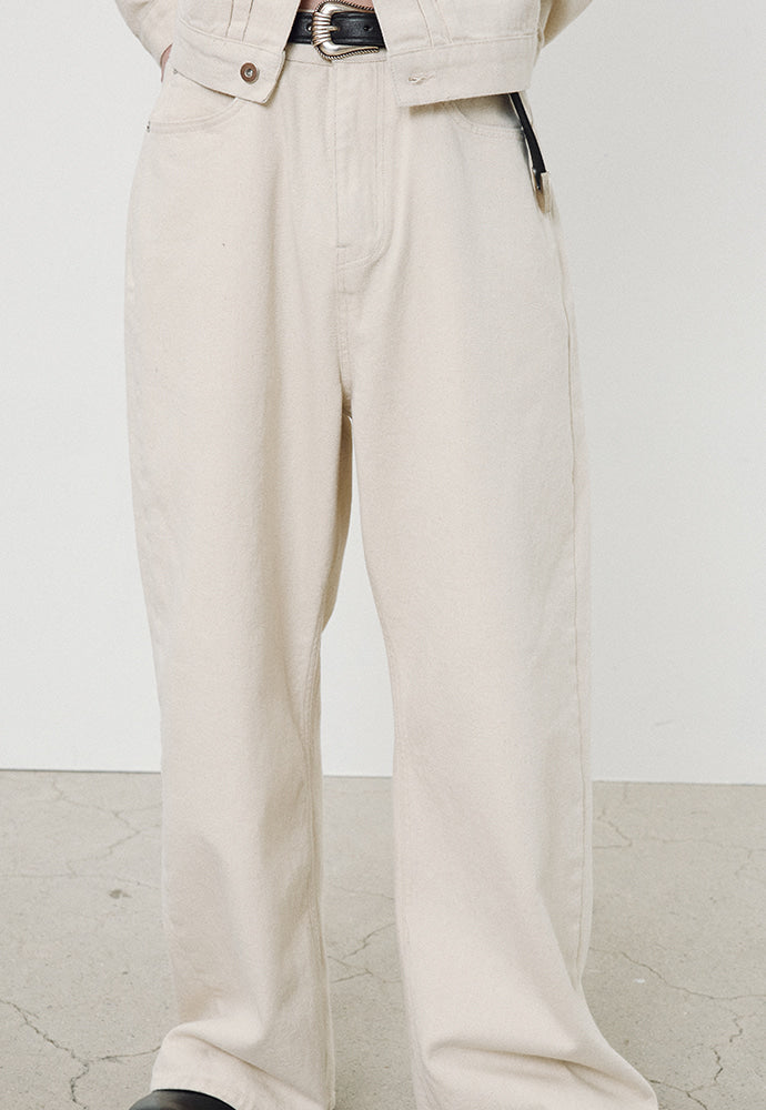 Tonywack - Wide-Leg Denim Jeans (Ecru) product image 5 | TRAB K-Fashion Australia