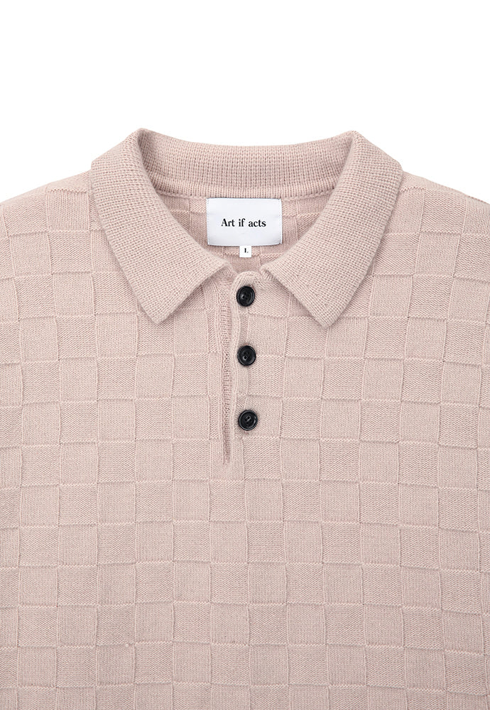 Art if acts - Checkerboard Collar Knit (Delicate Pink) product image 8 | TRAB K-Fashion Australia