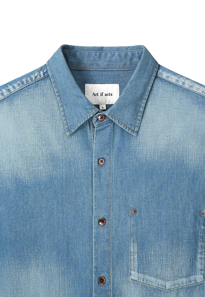 Art if acts - Vintage Denim Shirt (Light Blue) product image 9 | TRAB K-Fashion Australia
