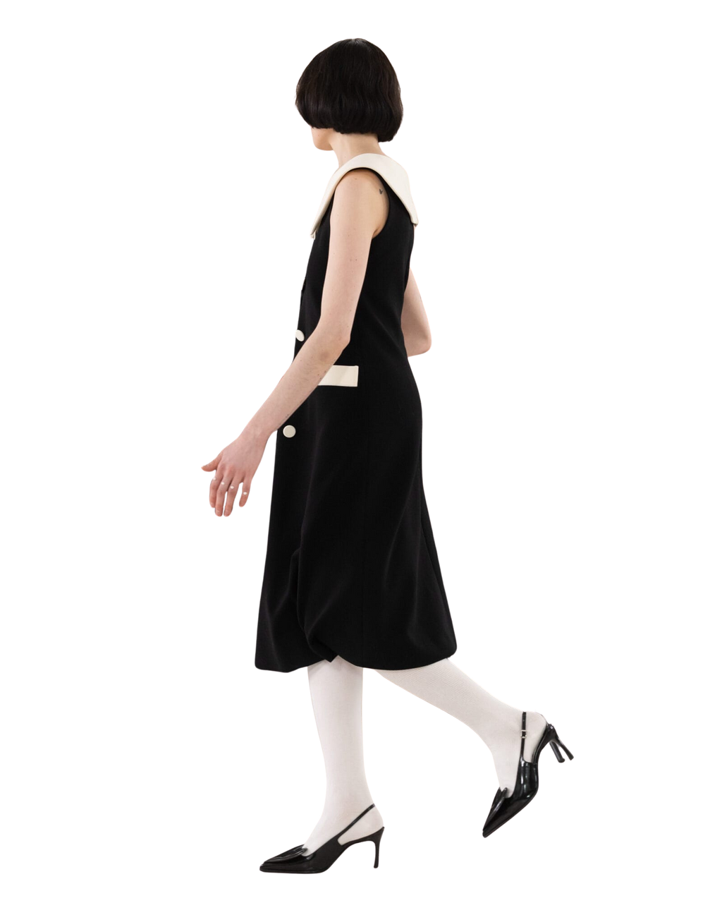 Kimhe Kim - Bi-Color Midi Dress (Black/Ivory) product image 5 | TRAB K-Fashion Australia