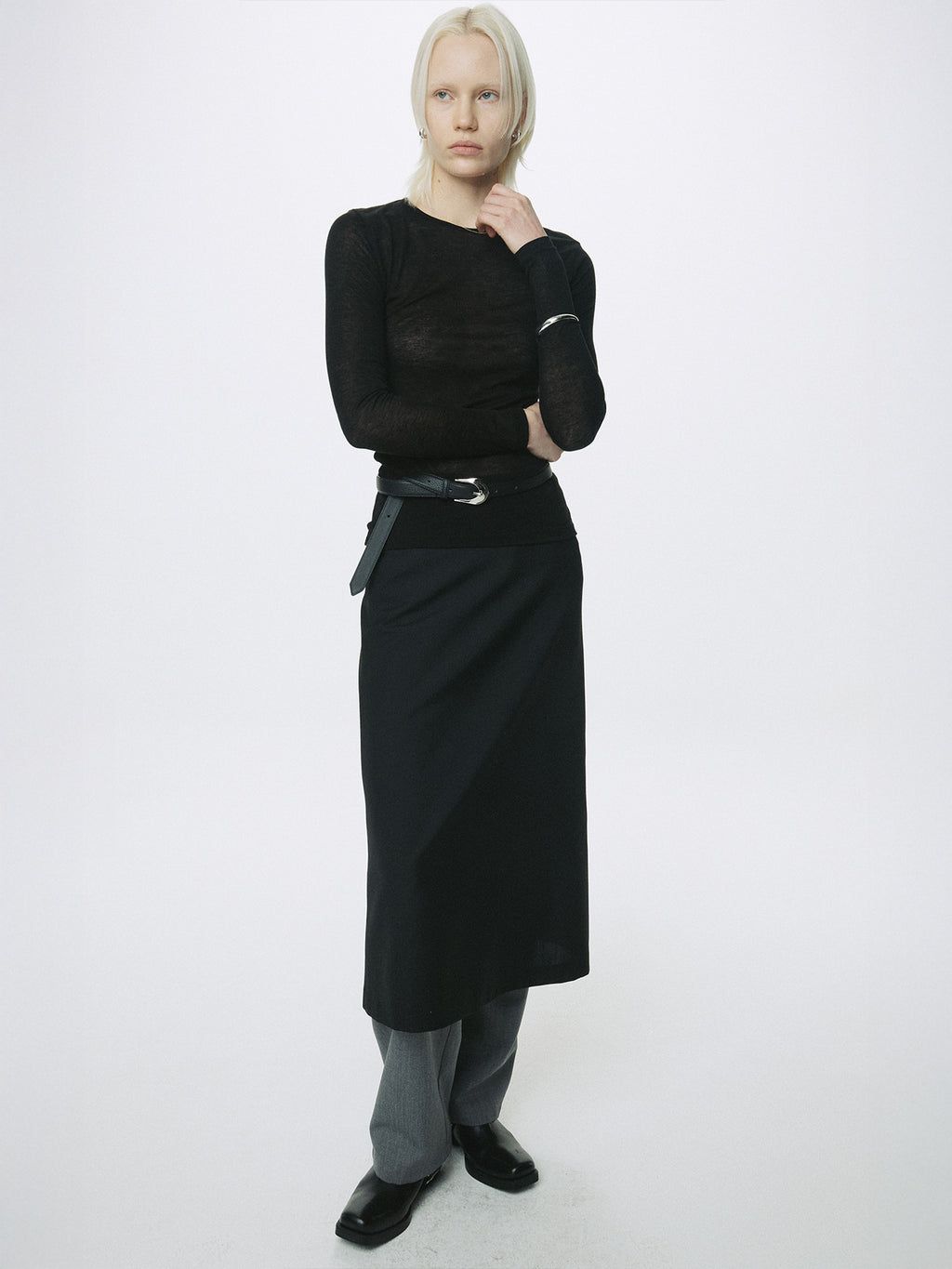 Tonywack - Wool Midi Skirt (Black) product image 5 | TRAB K-Fashion Australia