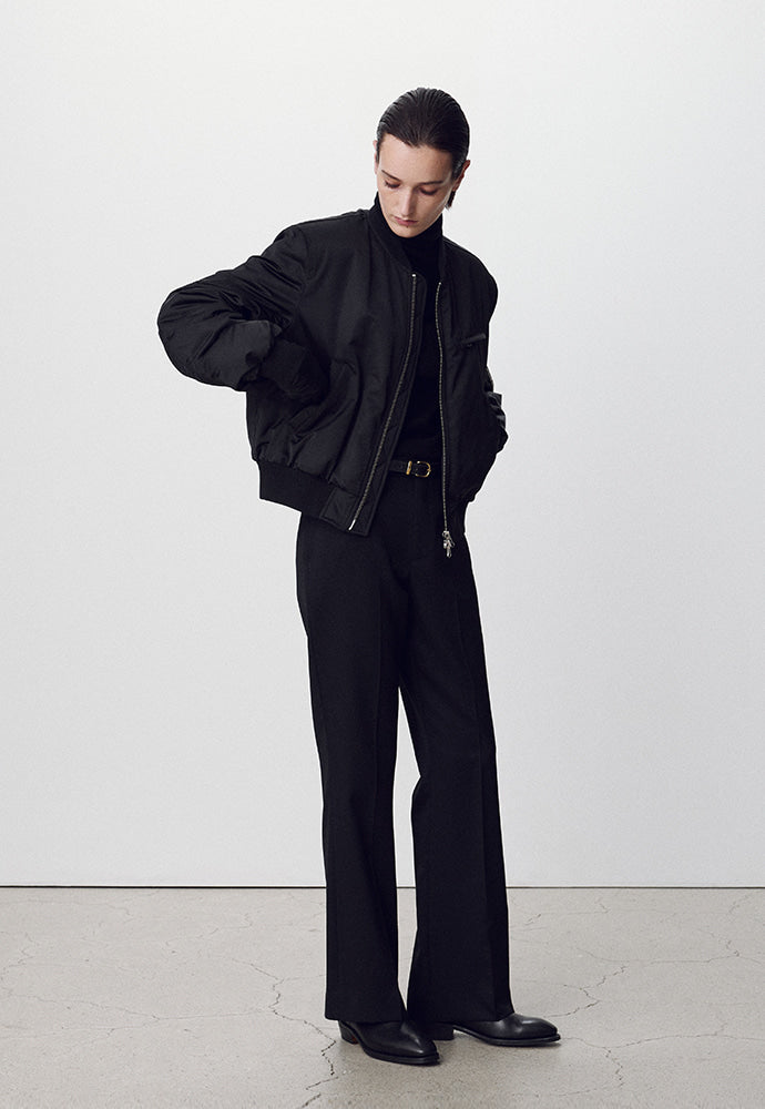 Tonywack - Recycled-Polyester Cropped Padded Bomber (Black) product image 6 | TRAB K-Fashion Australia