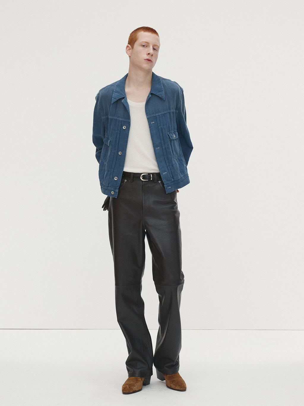 Tonywack - Cotton Linen Garment-Dyed Trucker Jacket (Faded Blue) product image 6 | TRAB K-Fashion Australia