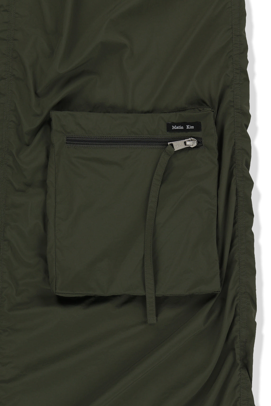 Matin Kim - Patch Pocket Shirring Nylon Skirt (Khaki) product image 4 | TRAB K-Fashion Australia