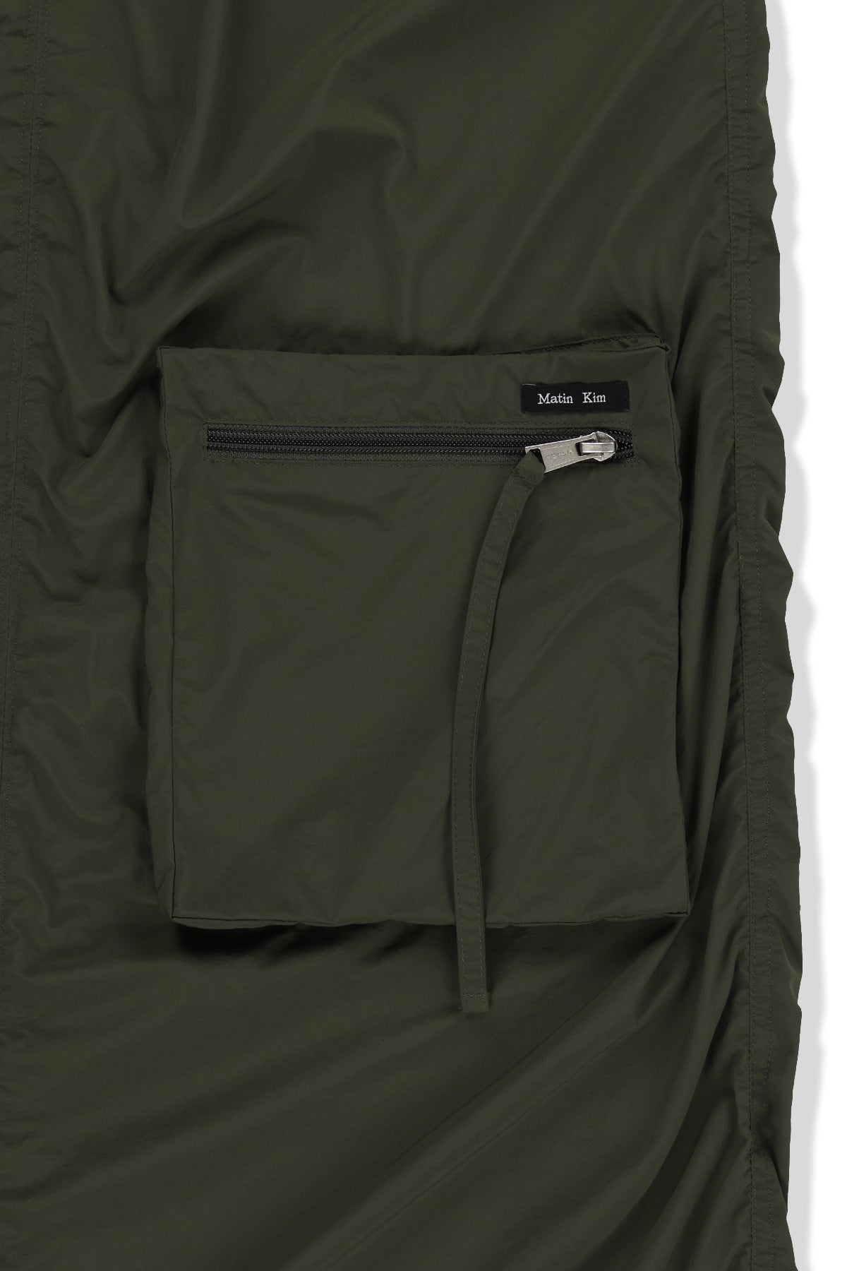 Matin Kim - Patch Pocket Shirring Nylon Skirt (Khaki) product image 4 | TRAB K-Fashion Australia