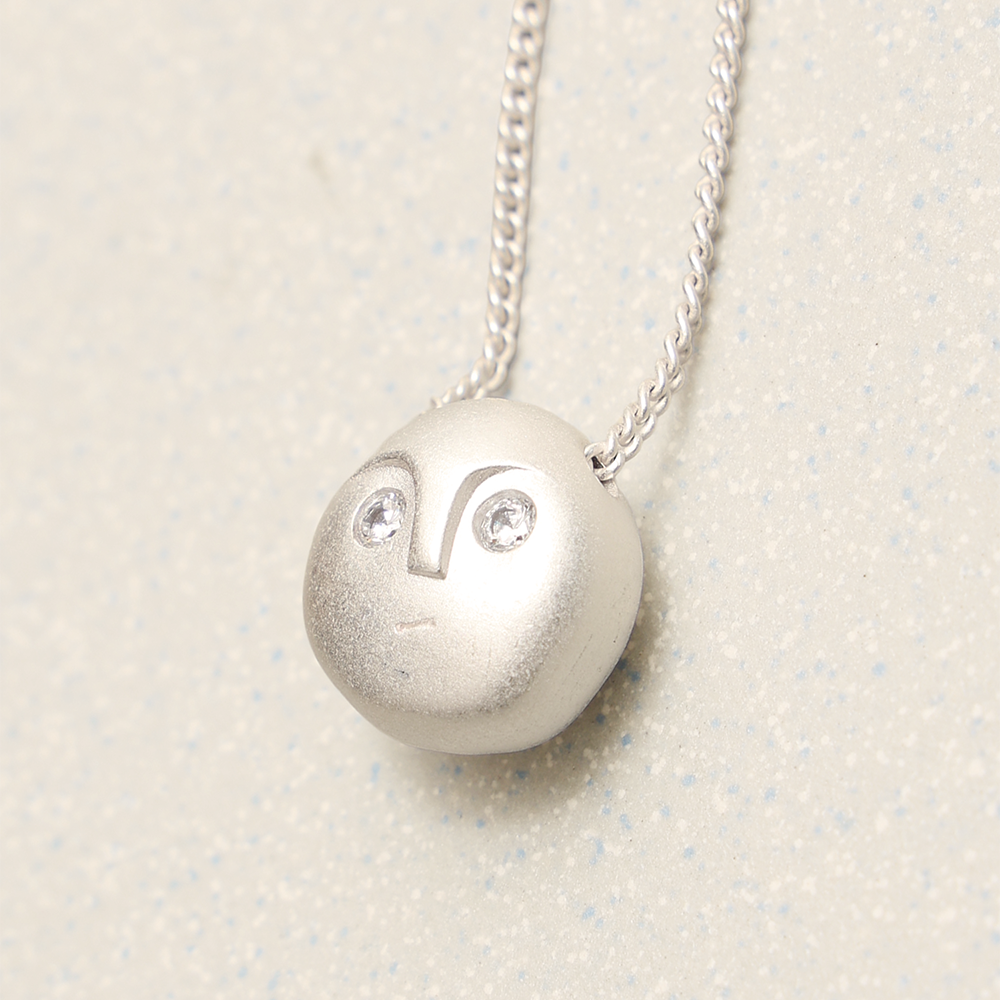 Towtow Archive - Pebble Emoji Necklace (Silver) product image 5 | TRAB K-Fashion Australia