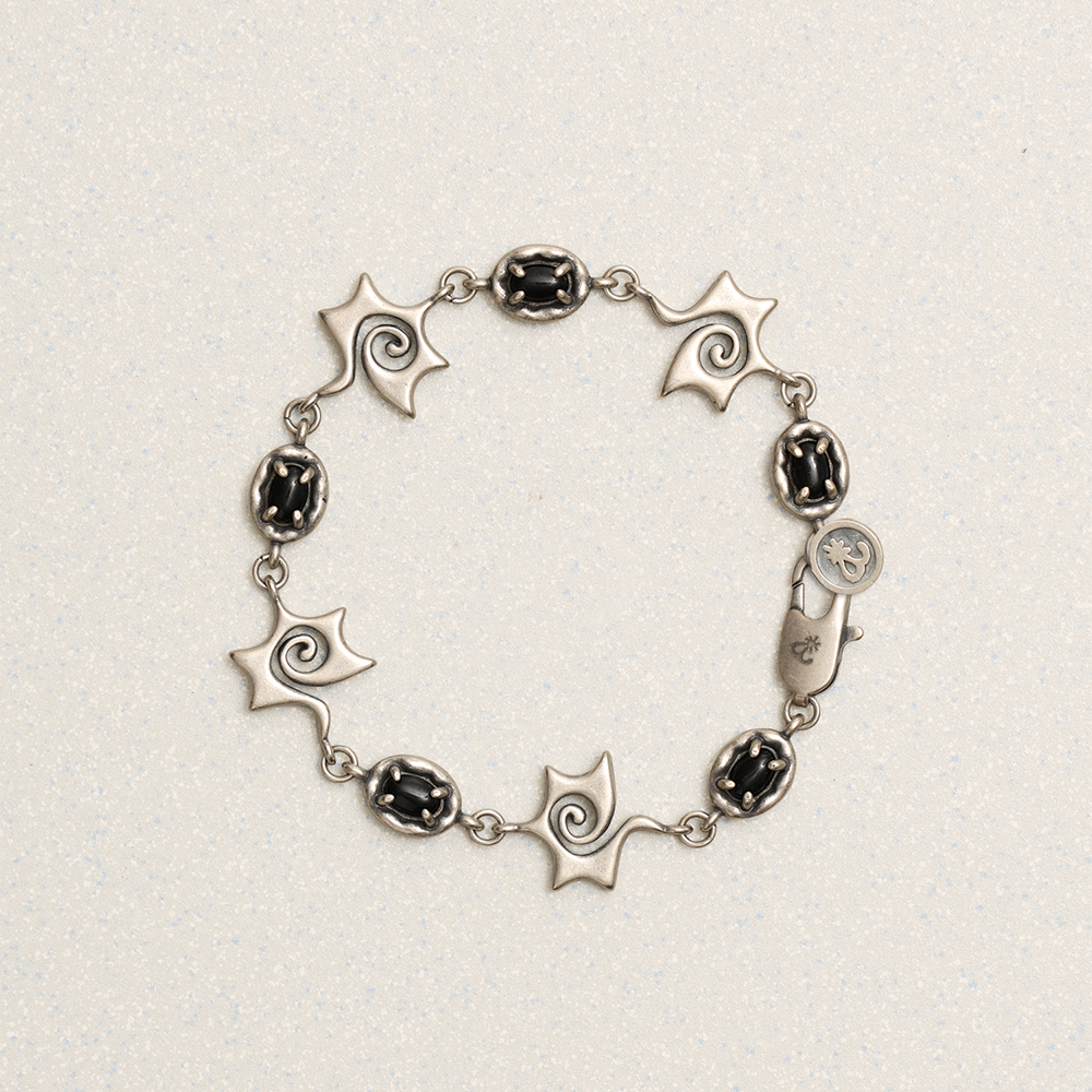 Towtow Archive - Swirl Star Gem Link Bracelet (Black) product image 12 | TRAB K-Fashion Australia
