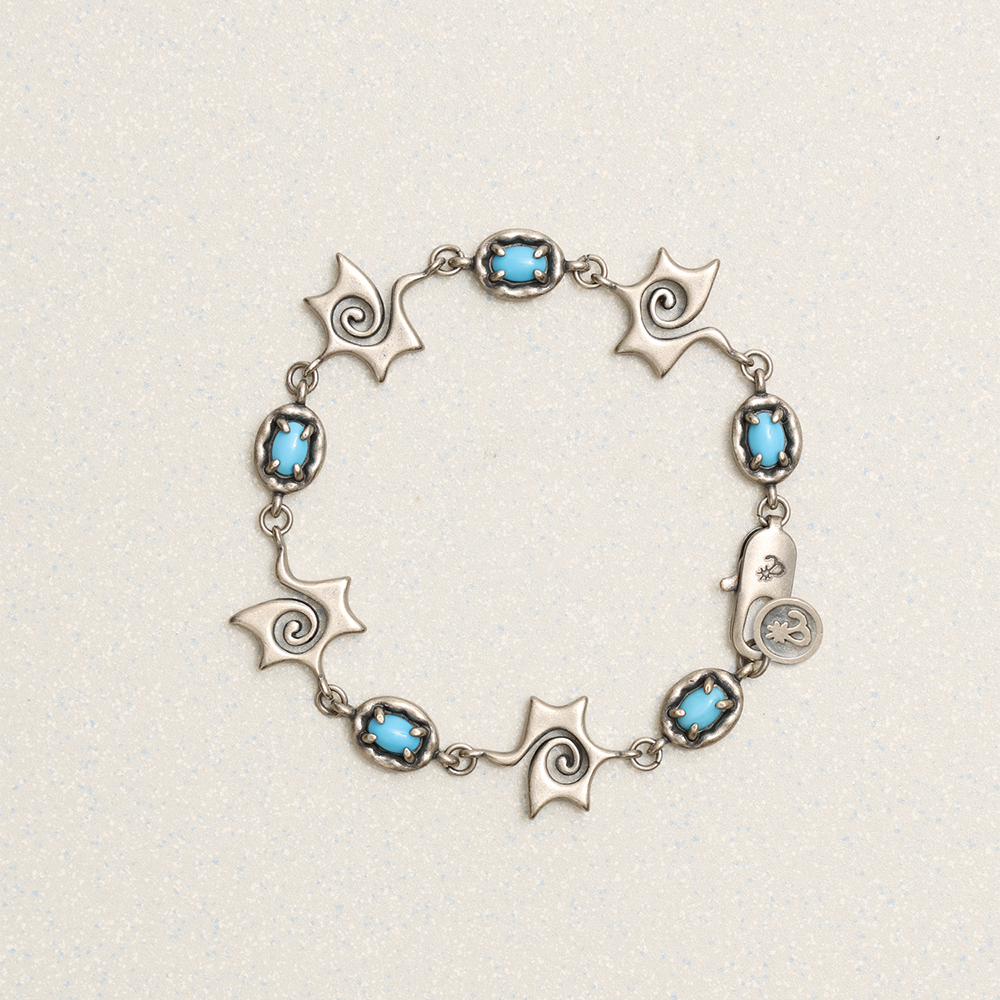 Towtow Archive - Swirl Star Gem Link Bracelet (Black) product image 2 | TRAB K-Fashion Australia