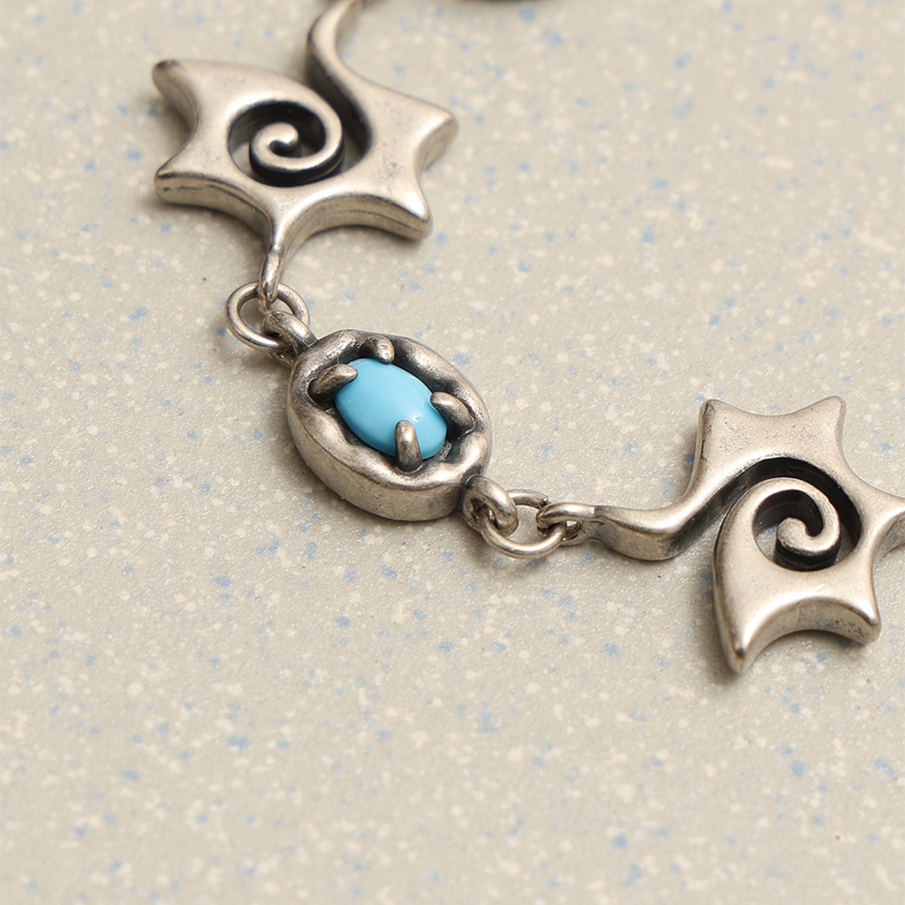 Towtow Archive - Swirl Star Gem Link Bracelet (Black) product image 4 | TRAB K-Fashion Australia