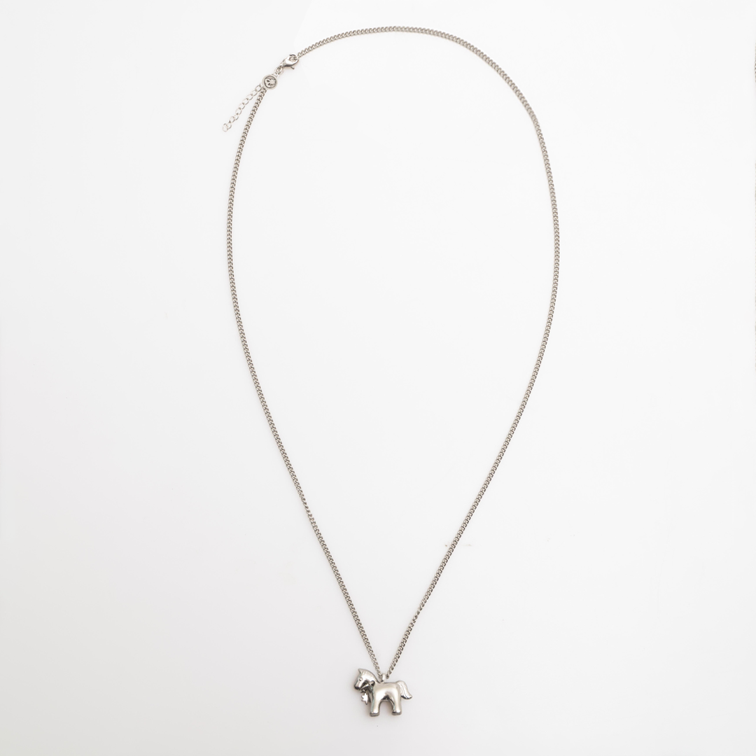 Towtow Archive - Tiki Pony Pendant Necklace Rhodium (Silver) product image 2 | TRAB K-Fashion Australia