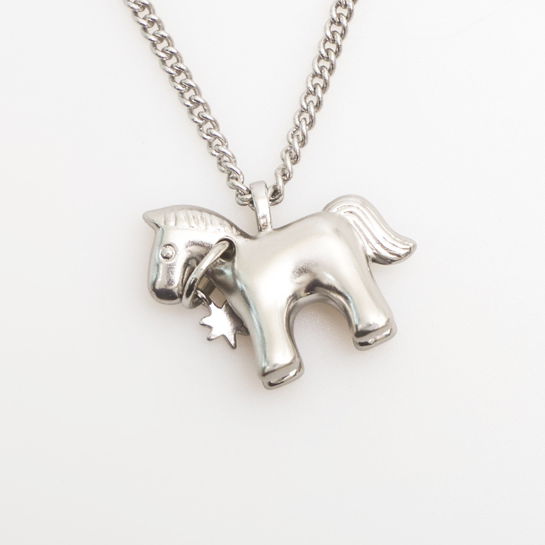 Towtow Archive - Tiki Pony Pendant Necklace Rhodium (Silver) product image 3 | TRAB K-Fashion Australia