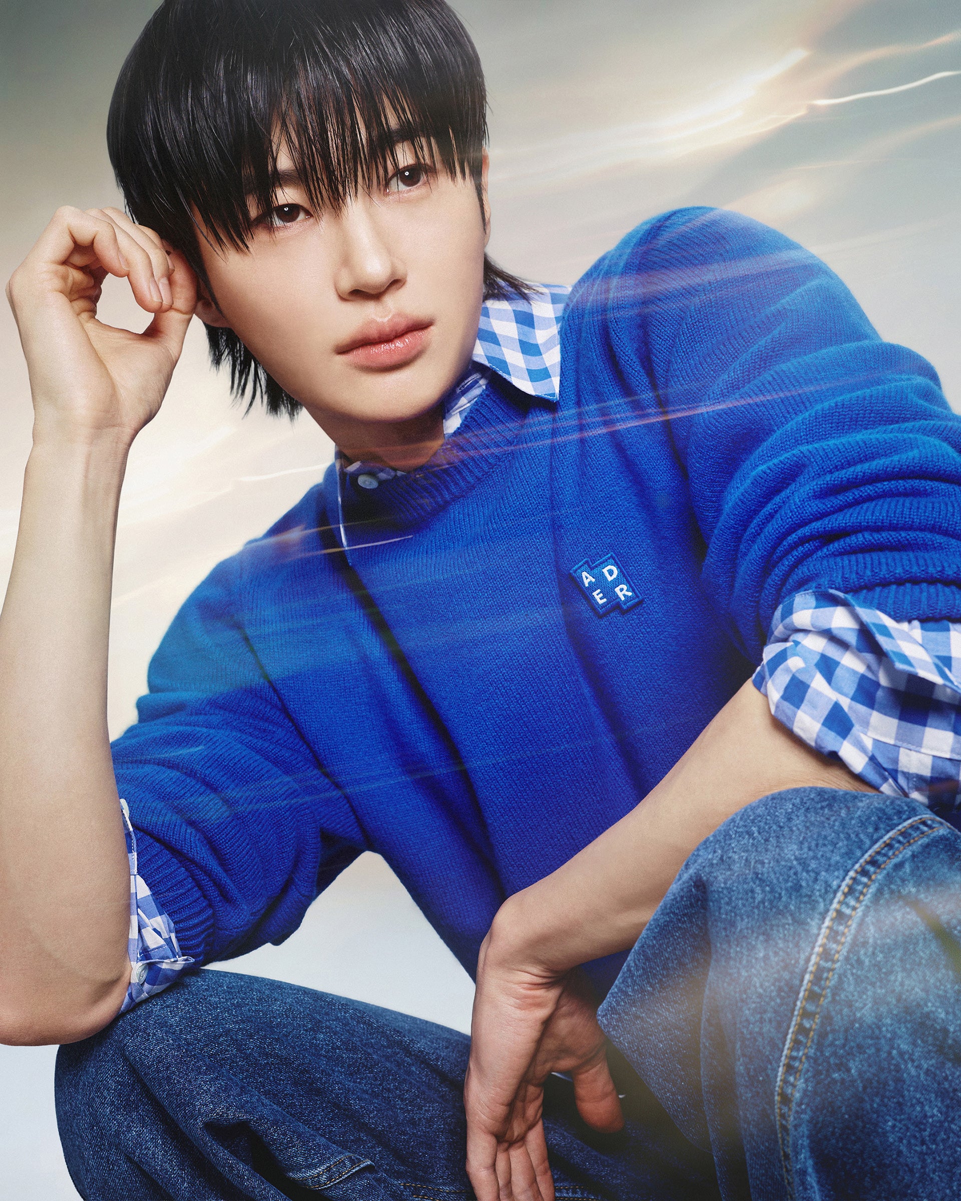 Ader Error - Sig; BL Tag knit 01 (Z-Blue) product image 1 | TRAB K-Fashion Australia