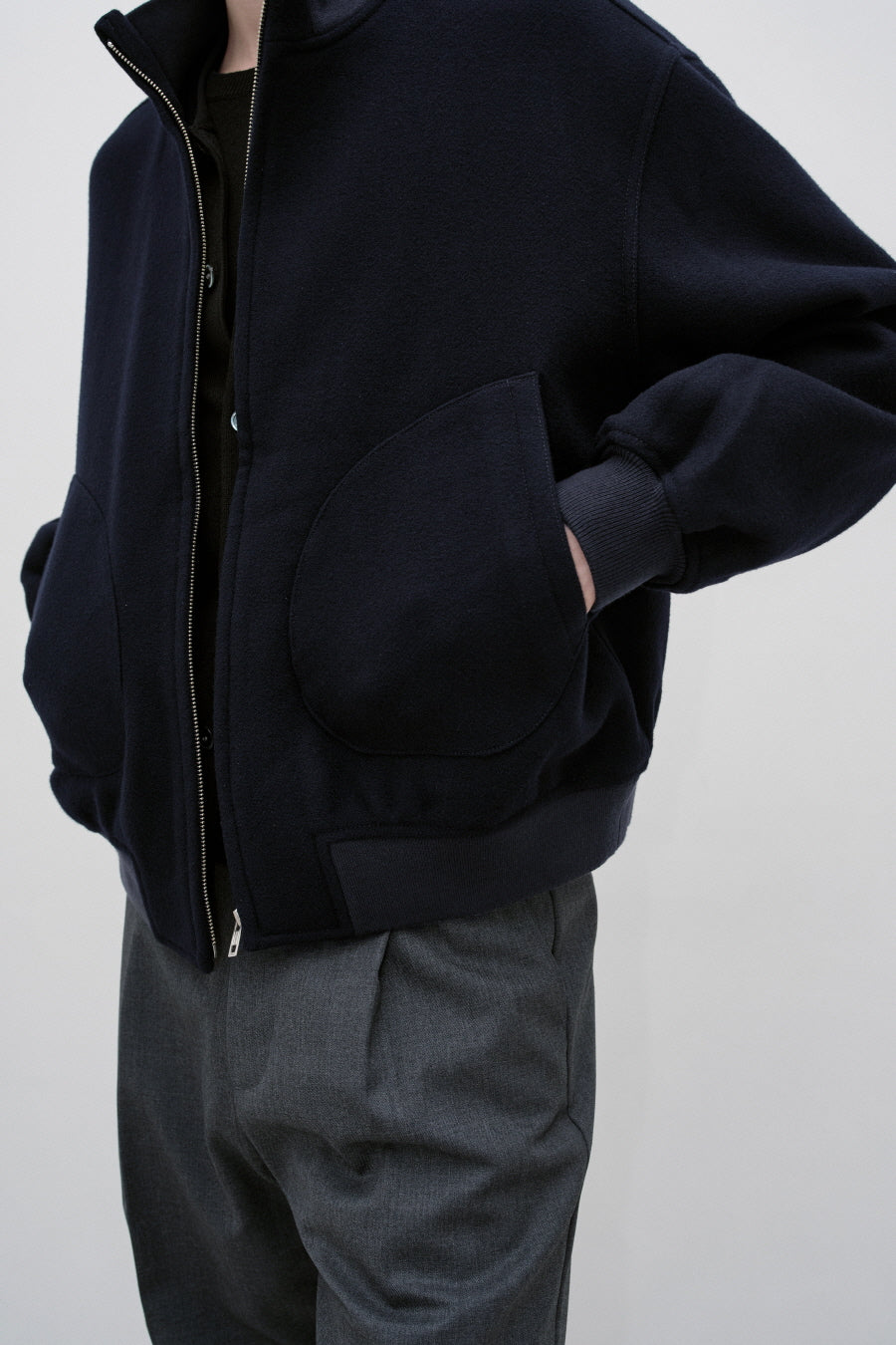 Insilence - Tasmania Wool Tanker Jacket (Navy) product image 2 | TRAB K-Fashion Australia
