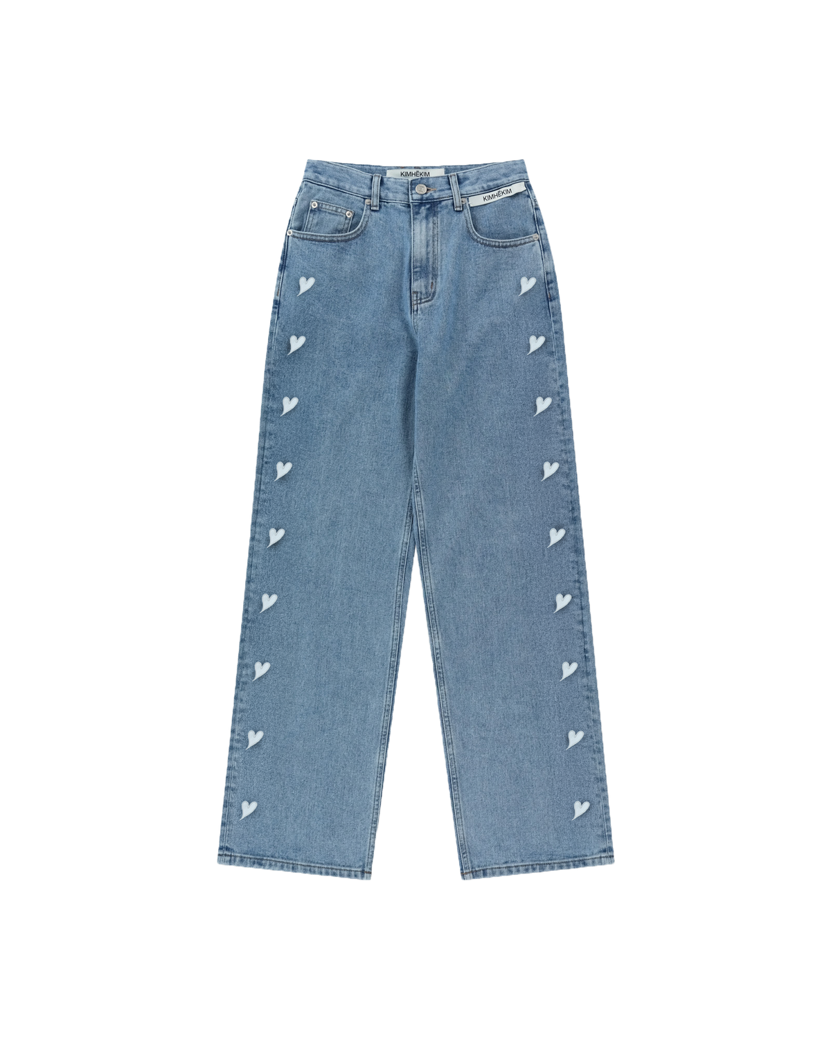 Kimhe Kim - Heart Patches Jeans (Sky Blue) product image 1 | TRAB K-Fashion Australia