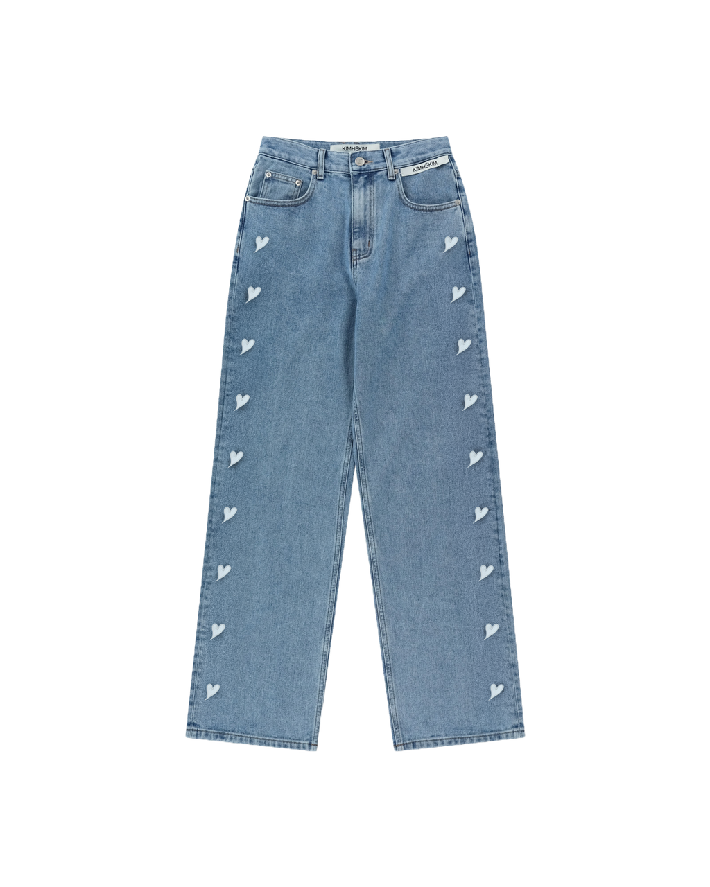 Kimhe Kim - Heart Patches Jeans (Sky Blue) product image 1 | TRAB K-Fashion Australia