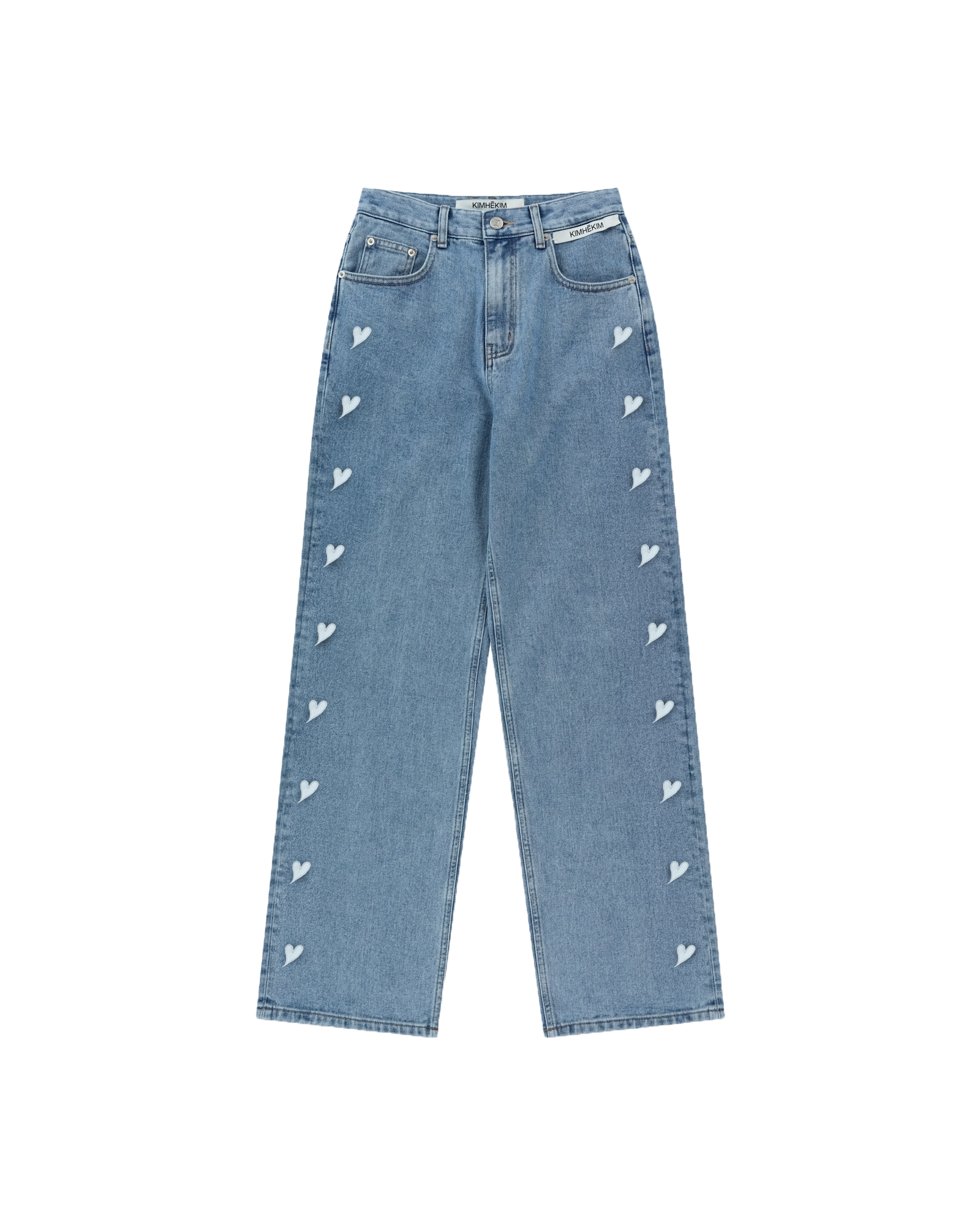 Kimhe Kim - Heart Patches Jeans (Sky Blue) product image 1 | TRAB K-Fashion Australia