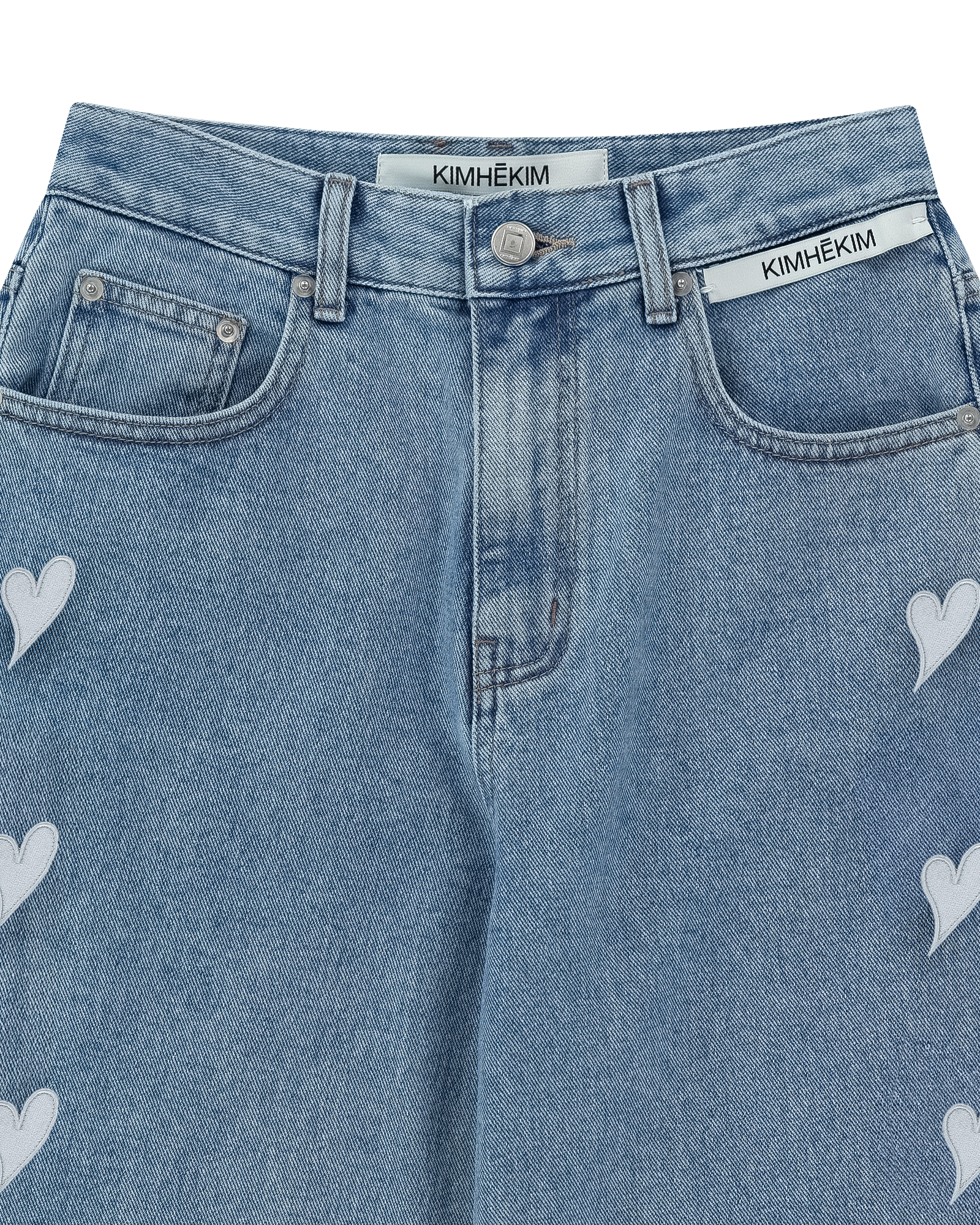 Kimhe Kim - Heart Patches Jeans (Sky Blue) product image 3 | TRAB K-Fashion Australia