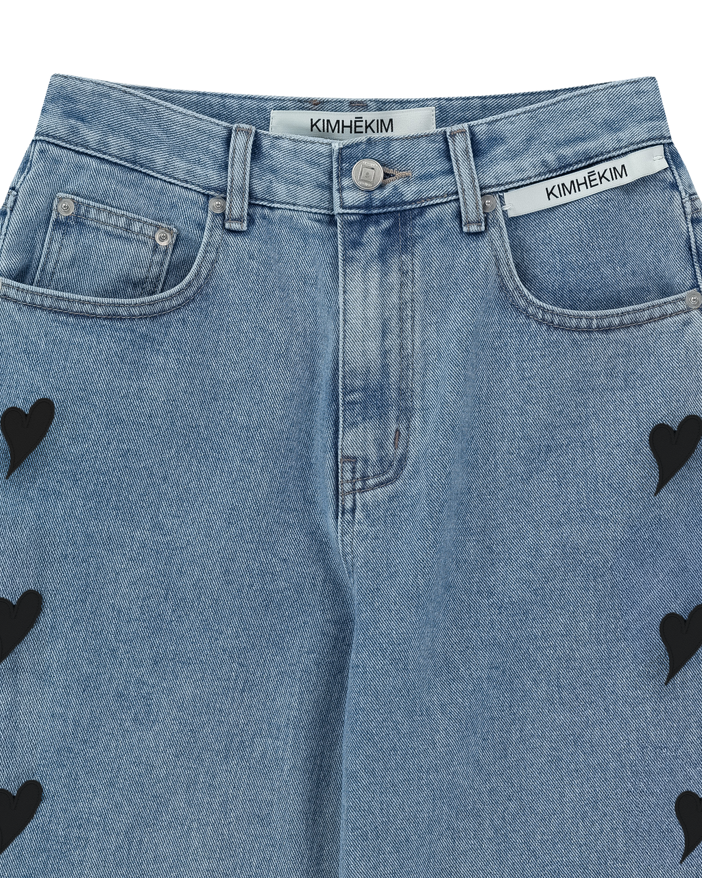 Kimhe Kim - Heart Patches Jeans (Sky Blue/Black) product image 8 | TRAB K-Fashion Australia