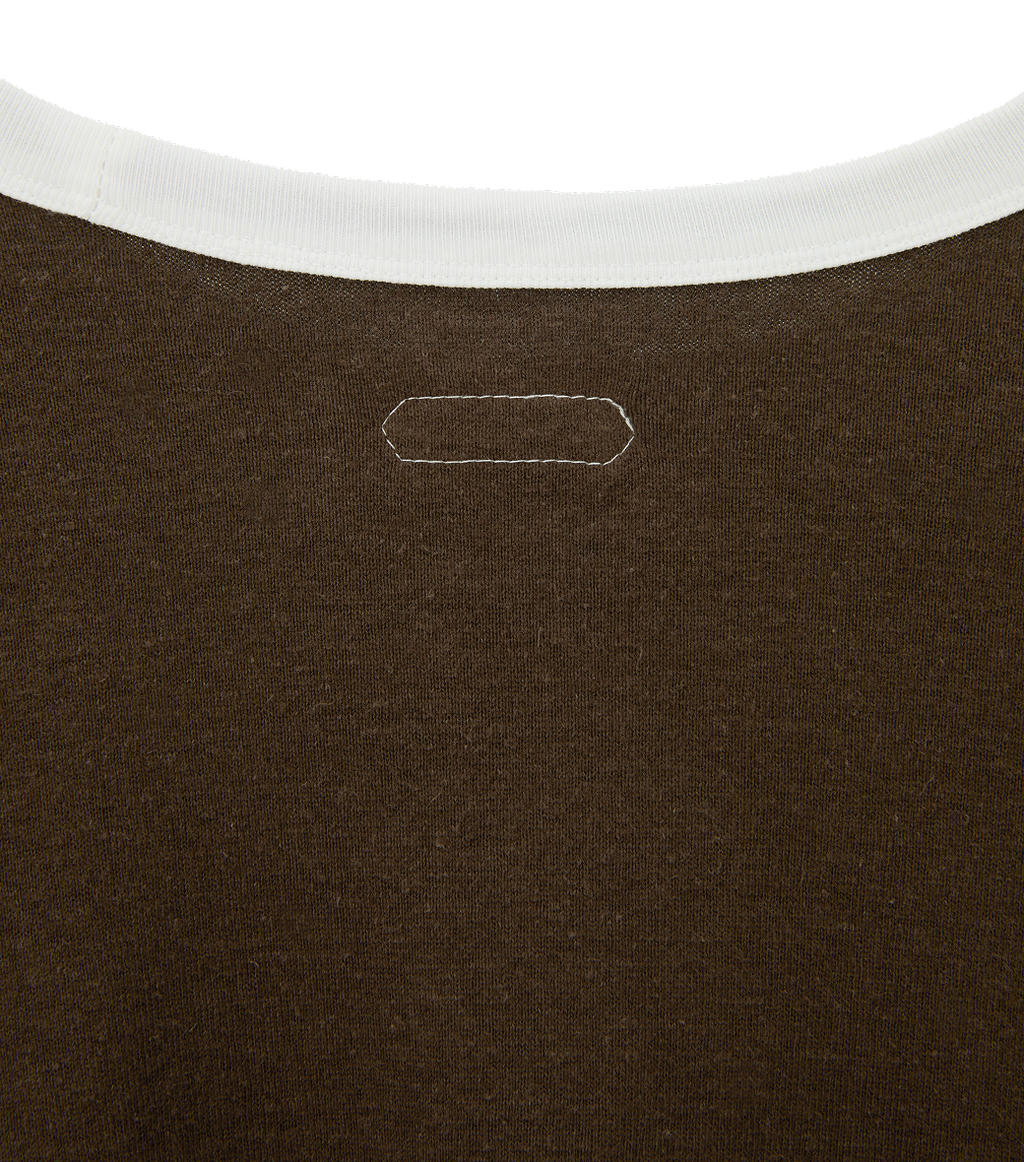 Llege - Ringer Long Sleeve Loose T-Shirt (Brown) product image 4 | TRAB K-Fashion Australia