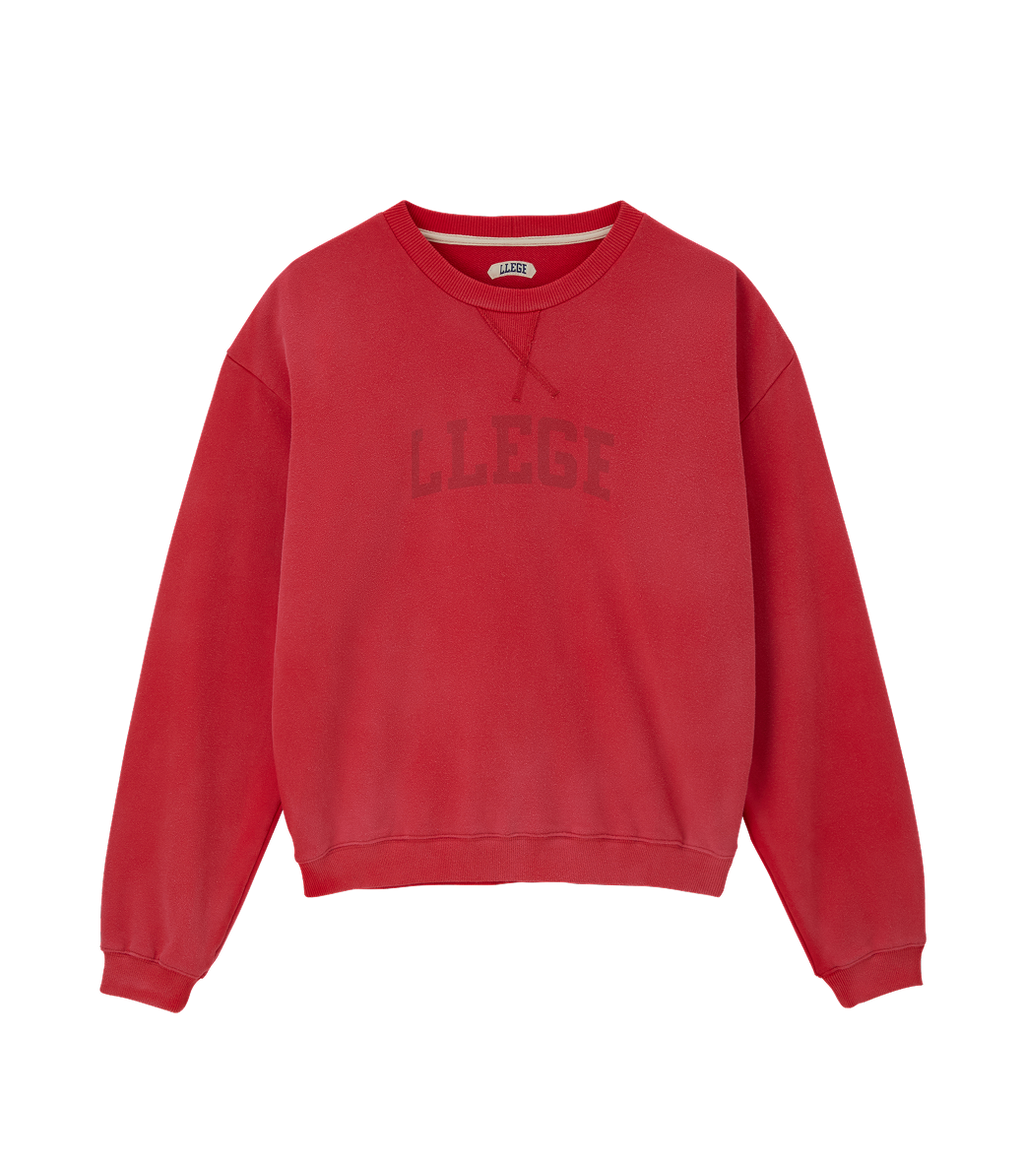 Llege - Classic Logo Vintage Effect Sweatshirt (Red) product image 1 | TRAB K-Fashion Australia