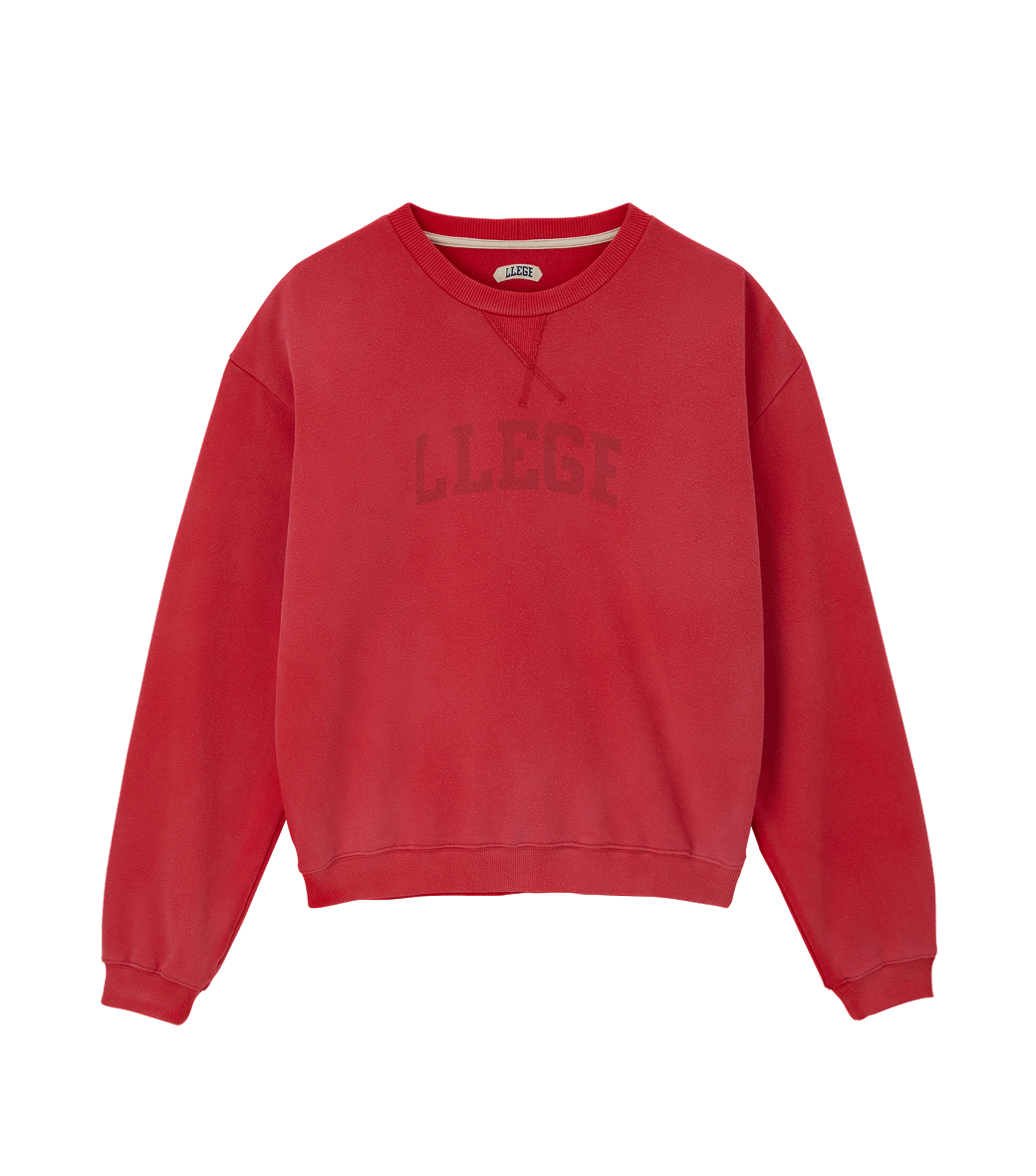 Llege - Classic Logo Vintage Effect Sweatshirt (Red) product image 1 | TRAB K-Fashion Australia